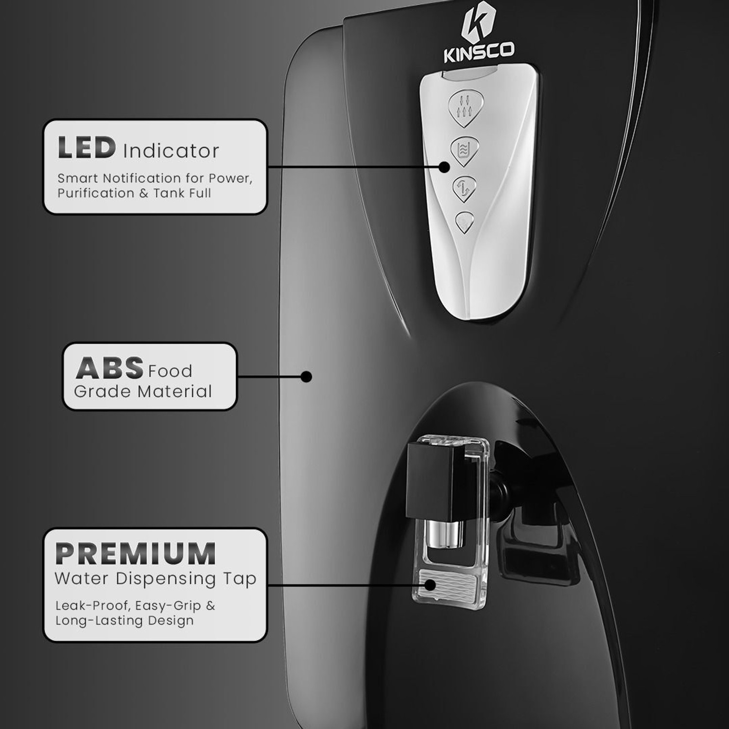 Image of Kinsco Aqua Superrb| Needs No Service for 2 Years| 10 L RO + UV + Copper + Alkaline + Minerals Water Purifier