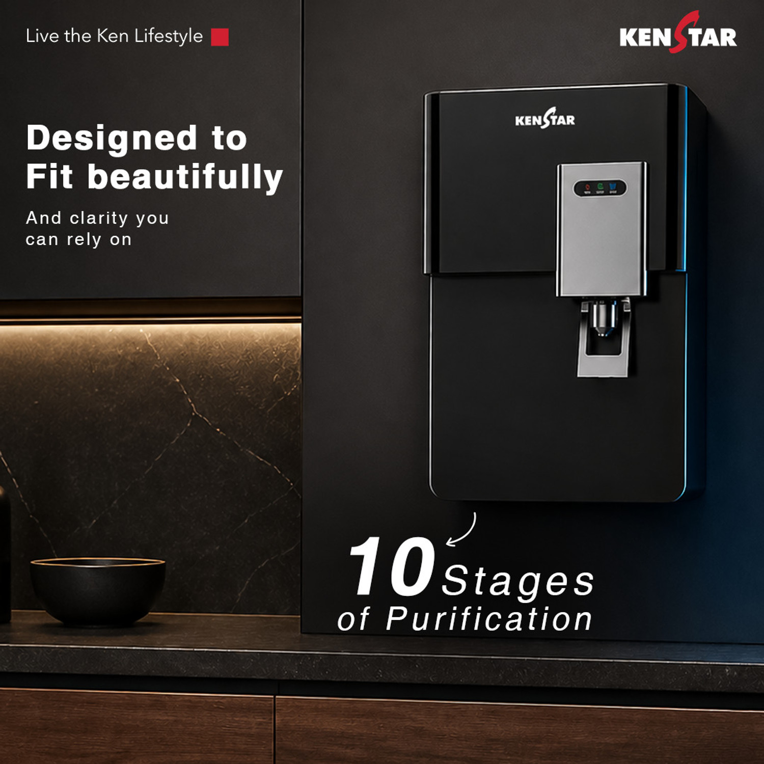Image of Kenstar PureAura 9 L RO + UV + UF + Copper + Alkaline Water Purifier