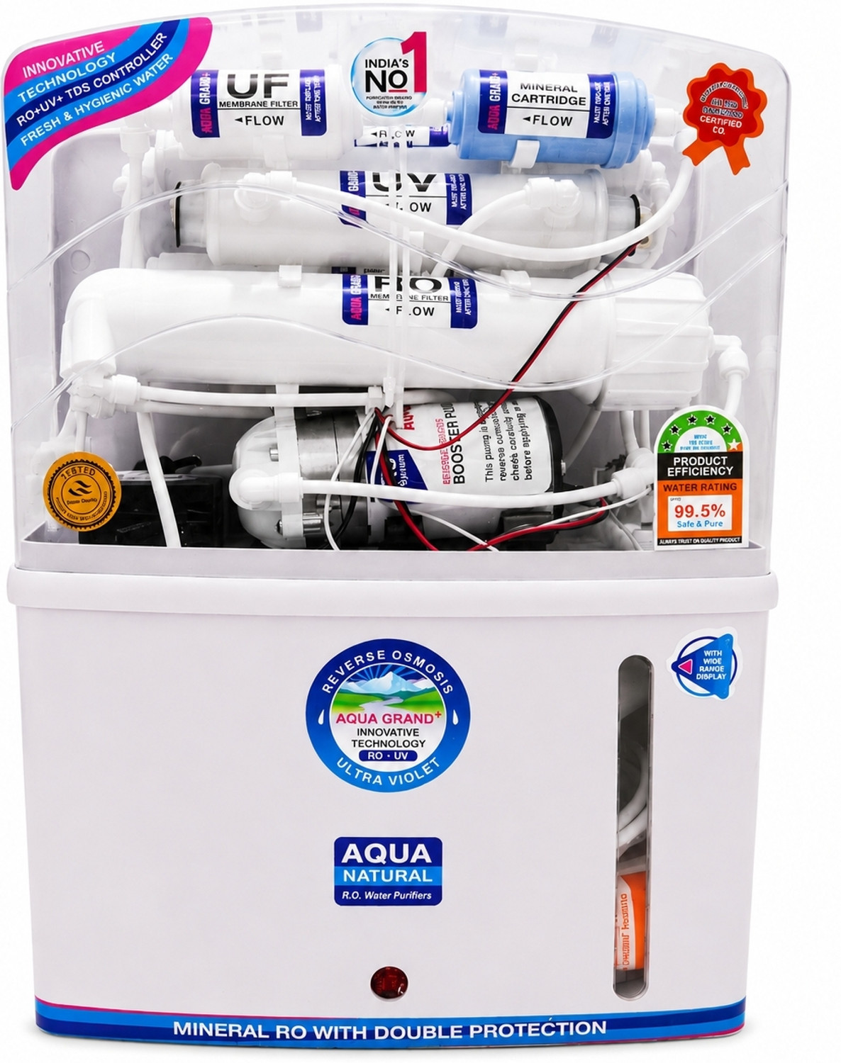 Image of Sure from Aquaguard AQ-GRAND-PLUS-12L 12 L RO + UV + UF + Minerals + TDS Control Water Purifier
