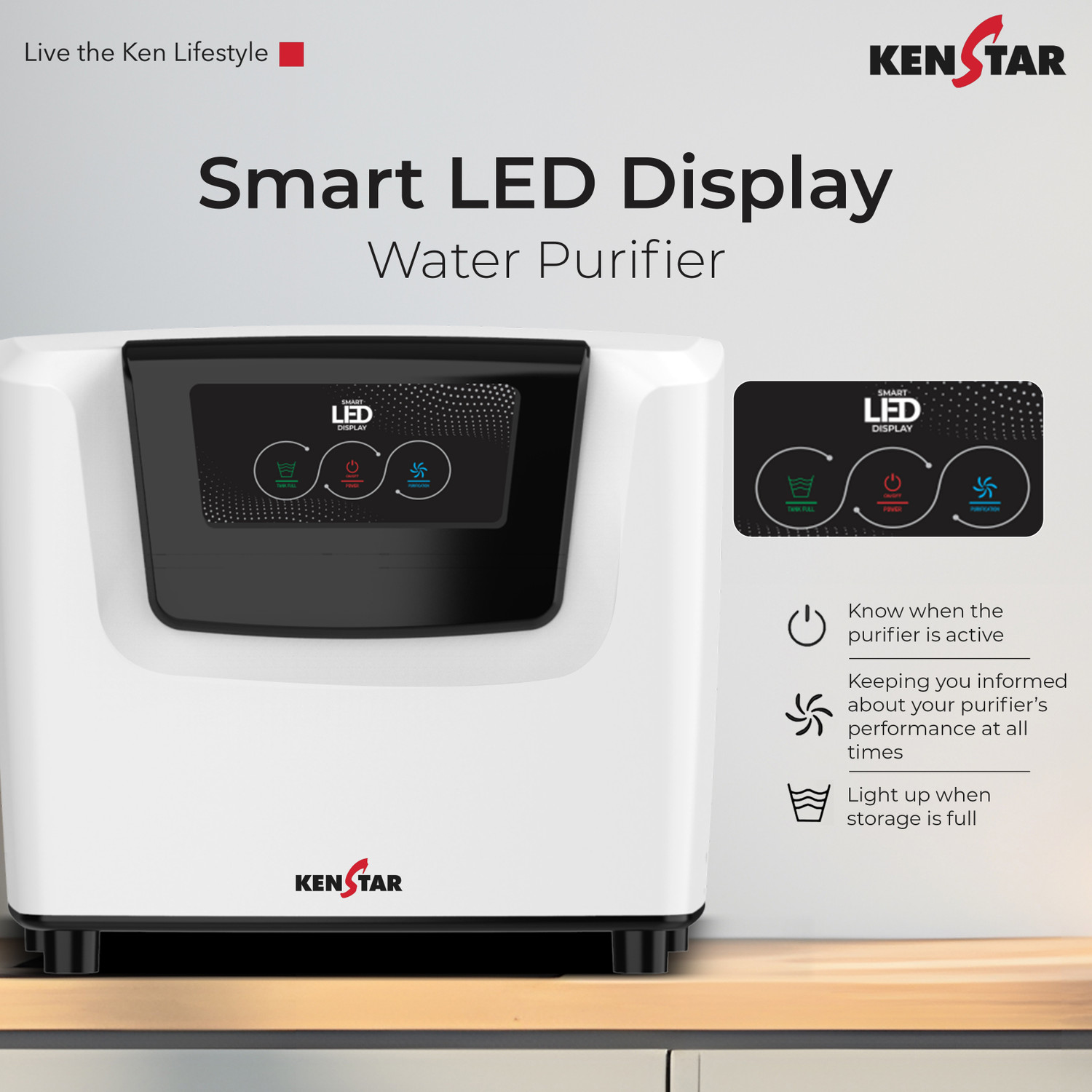 Image of Kenstar Sink Pure 8 L RO + UV + UF + Alkaline + Minerals Water Purifier