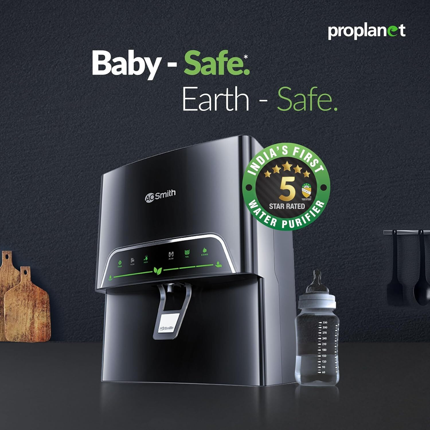 Image of AO Smith P4 Pro 5 L RO + Copper Water Purifier | Copper + Alkaline Water | 9000L Water Saving | Baby Safe