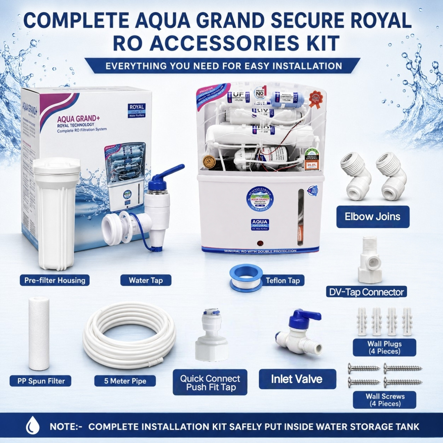 Image of Sure from Aquaguard AQ-GRAND-PLUS-12L 12 L RO + UV + UF + Minerals + TDS Control Water Purifier