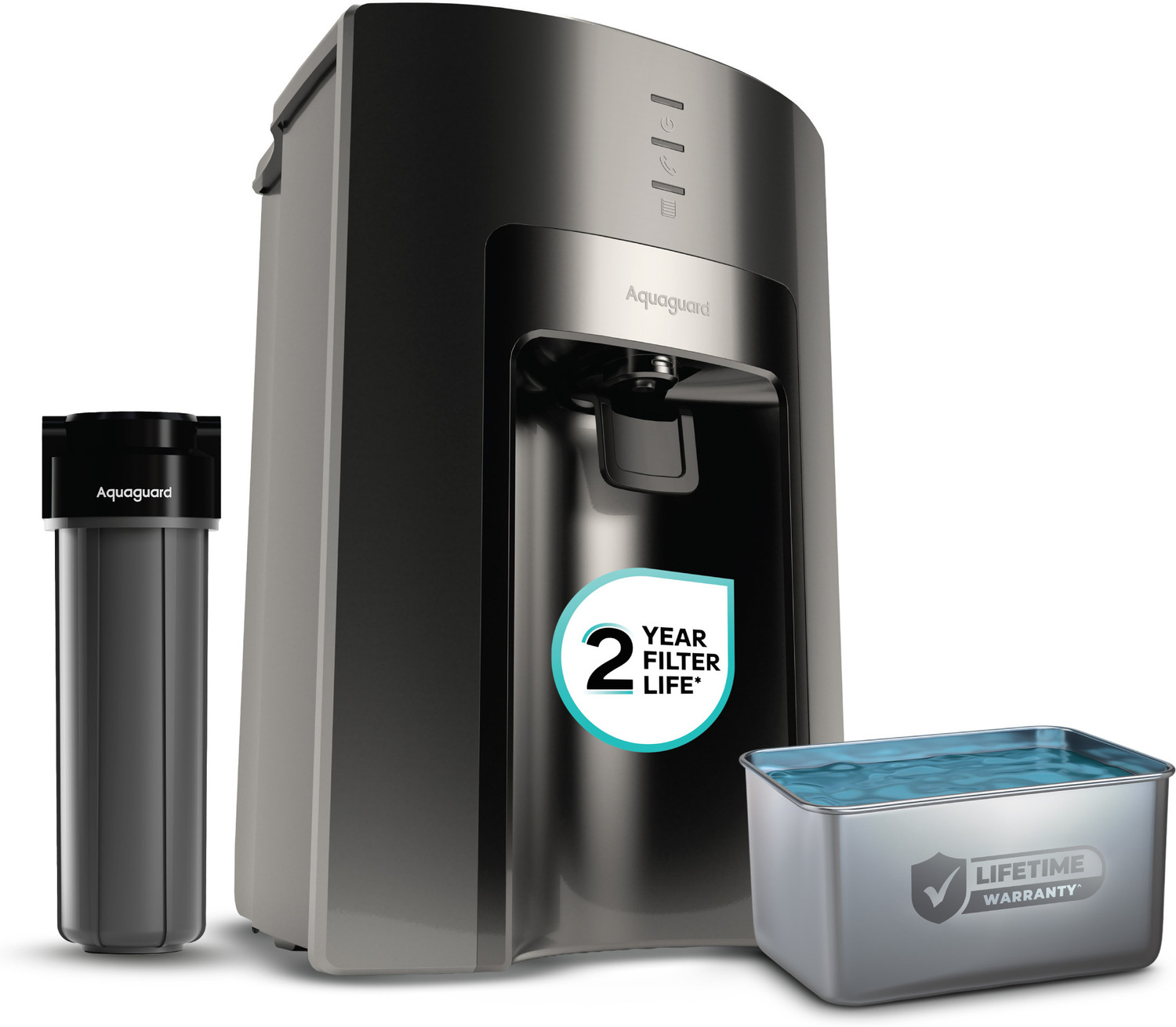 Image of Aquaguard Sure Delight Aquasaver RO+UV+UF+MC SS 2X 5 L RO + UV + UF Water Purifier Stainless-steel Tank 2-year filter life Mega Sediment filter Inside 60% Higher Water Recovery 9-Stage Purification India's No.1 Purifier