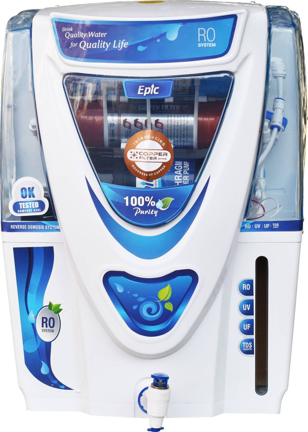 AQUA Copper + Alkaline Vitamin B12 Epic Model 12 L RO + UF + Alkaline Water Purifier
