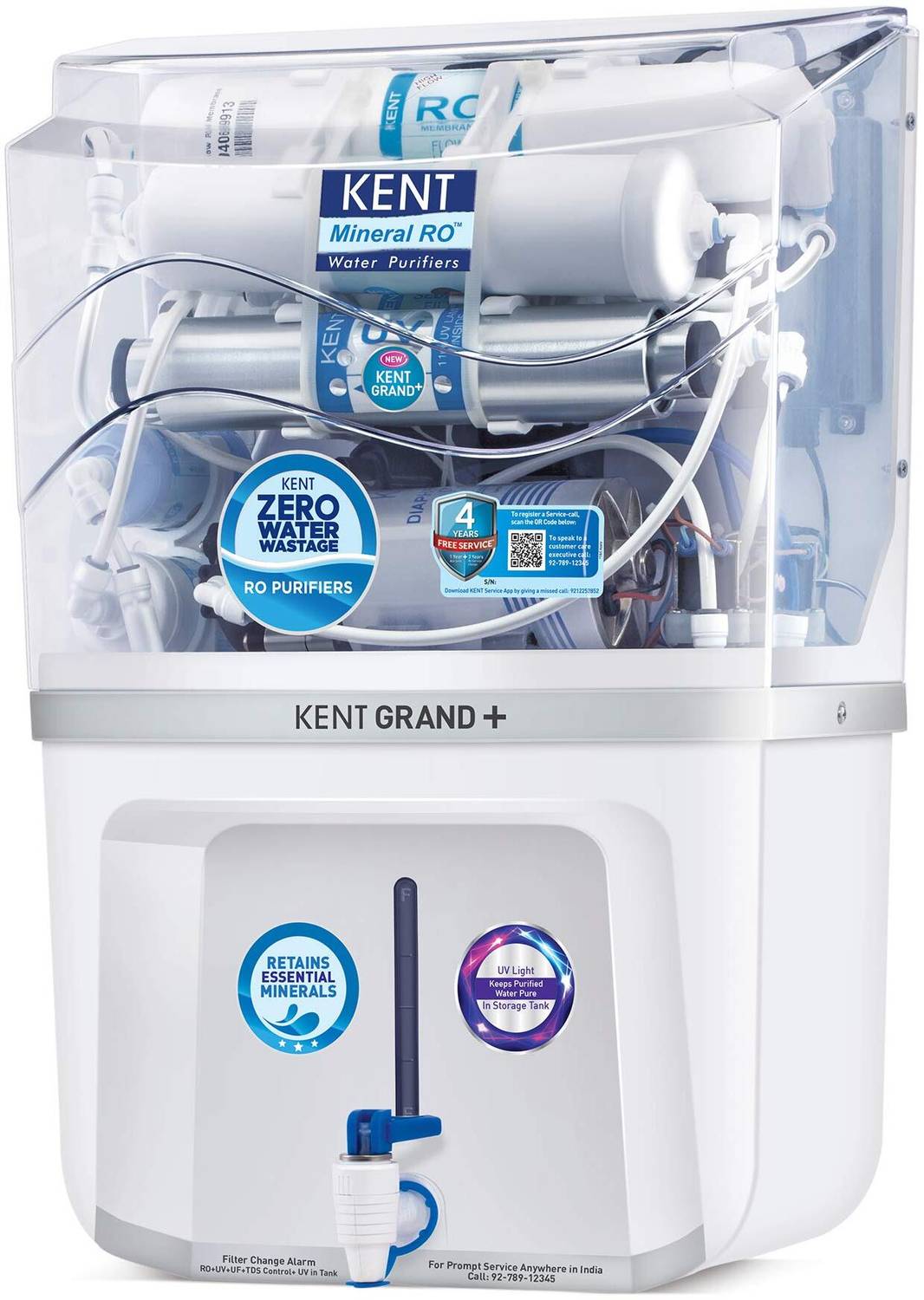 KENT Grand Plus Mineral RO 9 L RO + In-Tank UV + UF + TDS Control