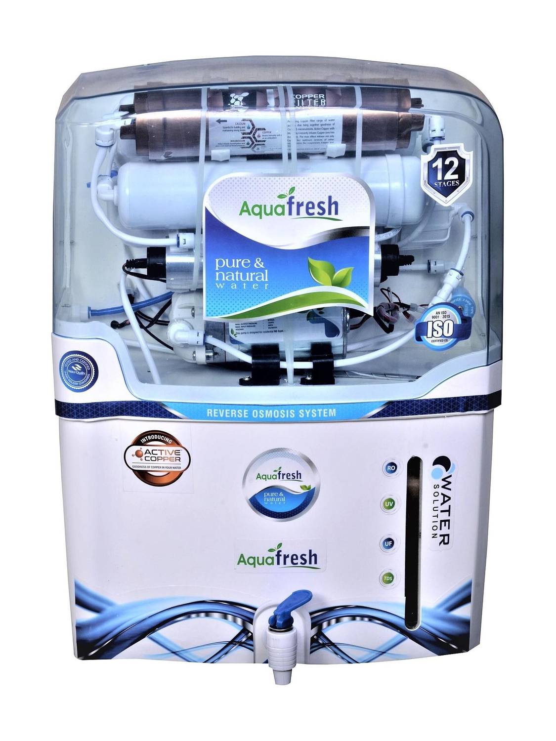 Aqua Fresh wavex COPPER MINERAL+ro+uv+tds 15 L 15 L RO + UV + UF + TDS Control Water Purifier