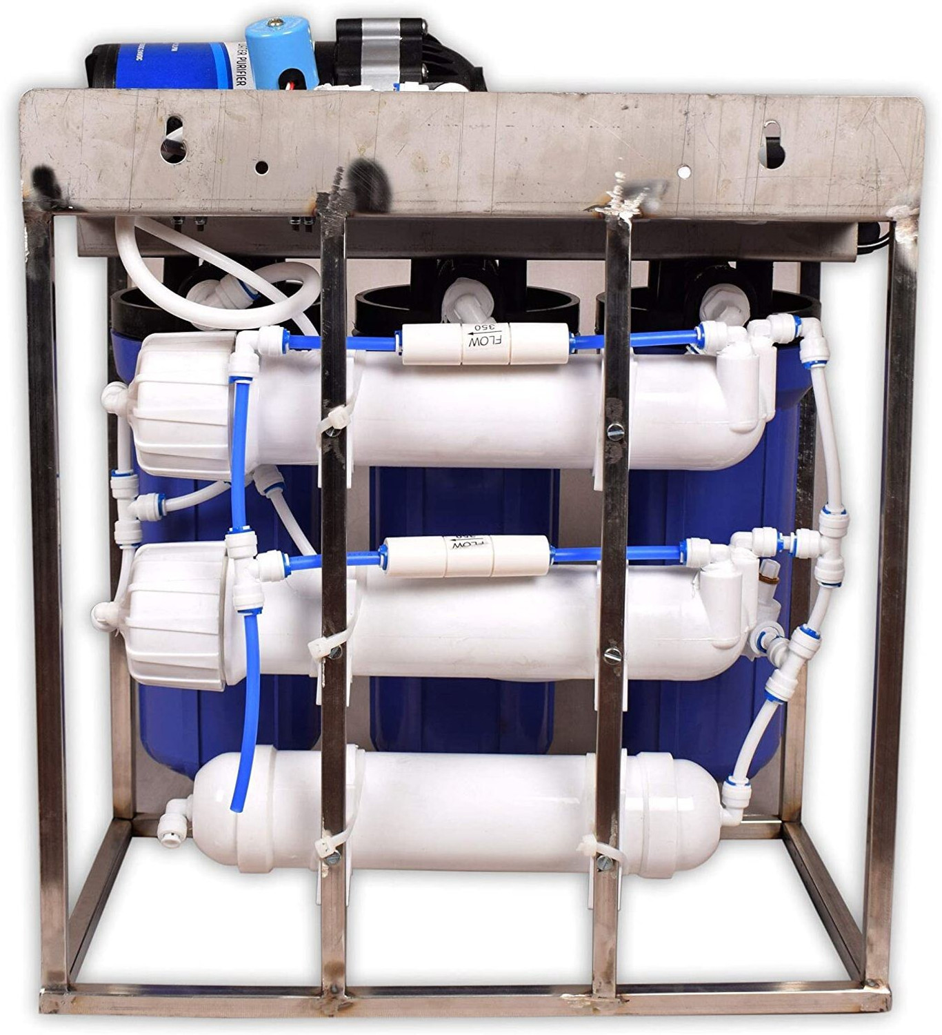 Image of AquaDpure 25 LPH commercial RO water purifier Plant 25 Liter Per Hour Blue Stainless steel Full Automatic with TDS Adjuster 25 L RO + UF Water Purifier
