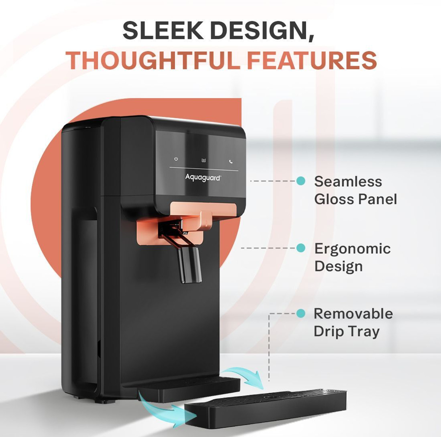 Image of Aquaguard Enrich Nexen RO+UV 2X 6 L RO + UV + Copper Water Purifier | Active Copper Water Purifier | 2 Year Filter Life with Comprehensive Warranty | With Mega Sediment Filter | Save over 18,000 on Filters | With Removable Drip-Tray