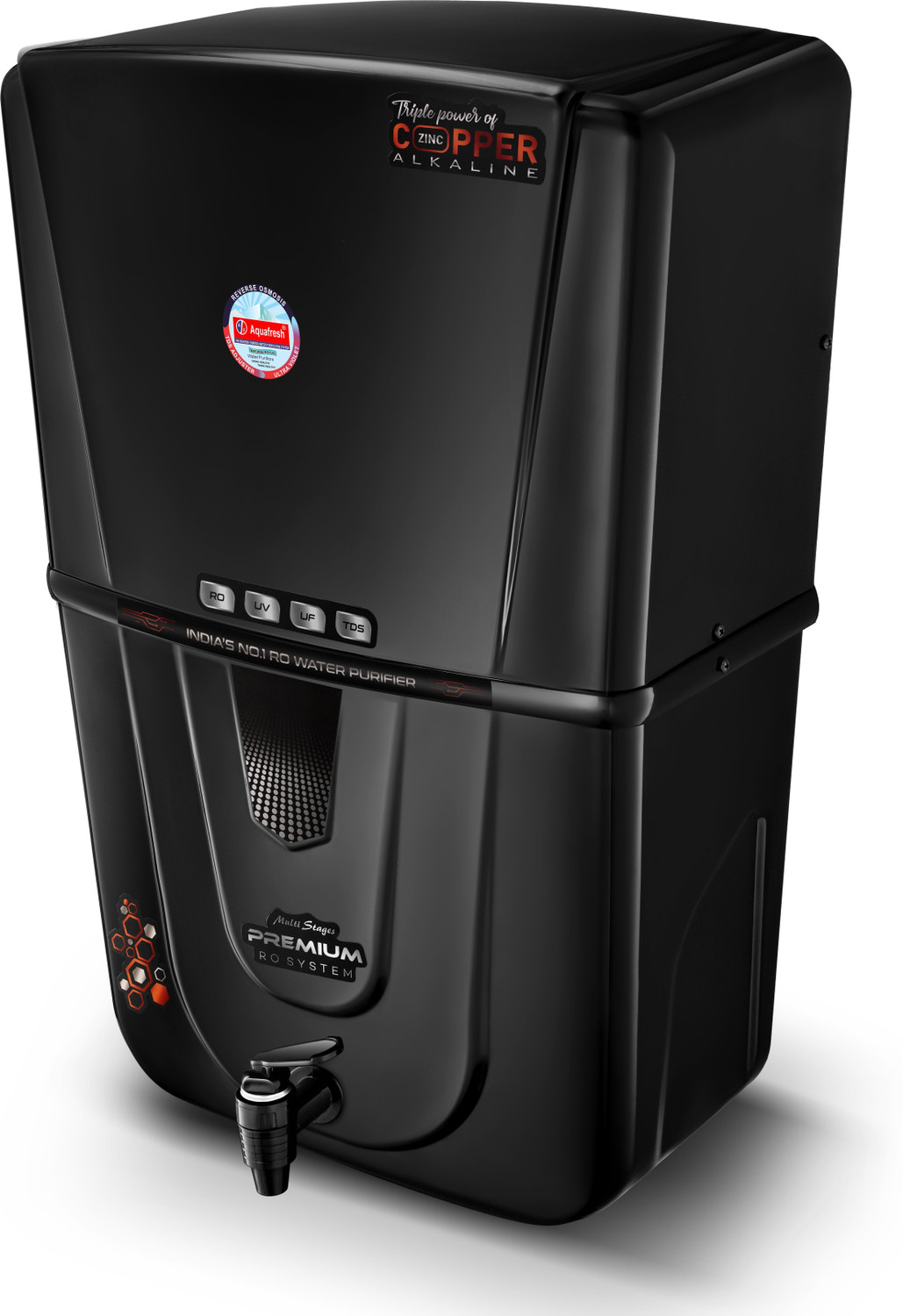 Image of Aqua Fresh Ultra Pro | BIS ISI Certified | 2 Year Unconditional Warranty | Black 18 L RO + UV + UF + Copper + Alkaline + Minerals Water Purifier