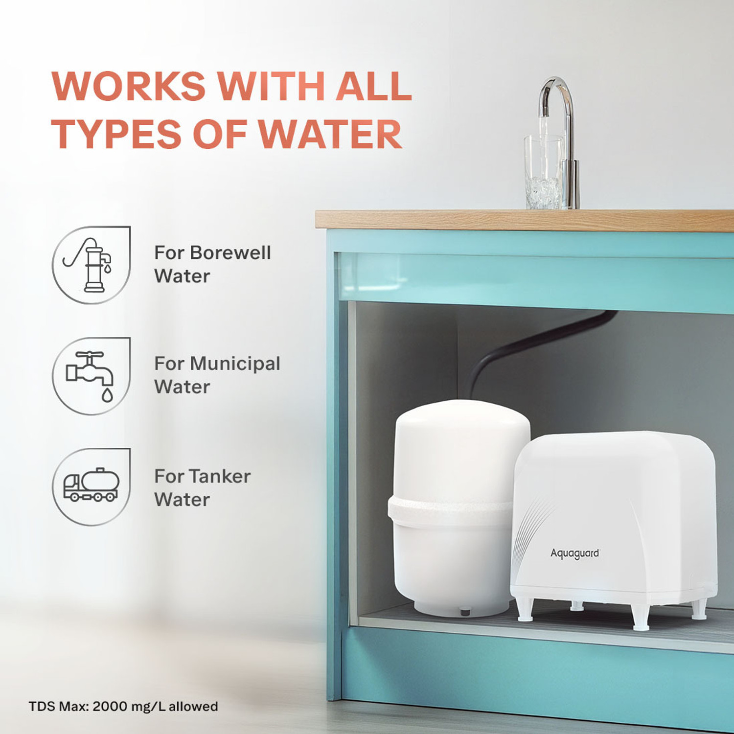 Image of Aquaguard Enrich Hyde Active Copper UTC 8 L RO + UV + Alkaline Water Purifier