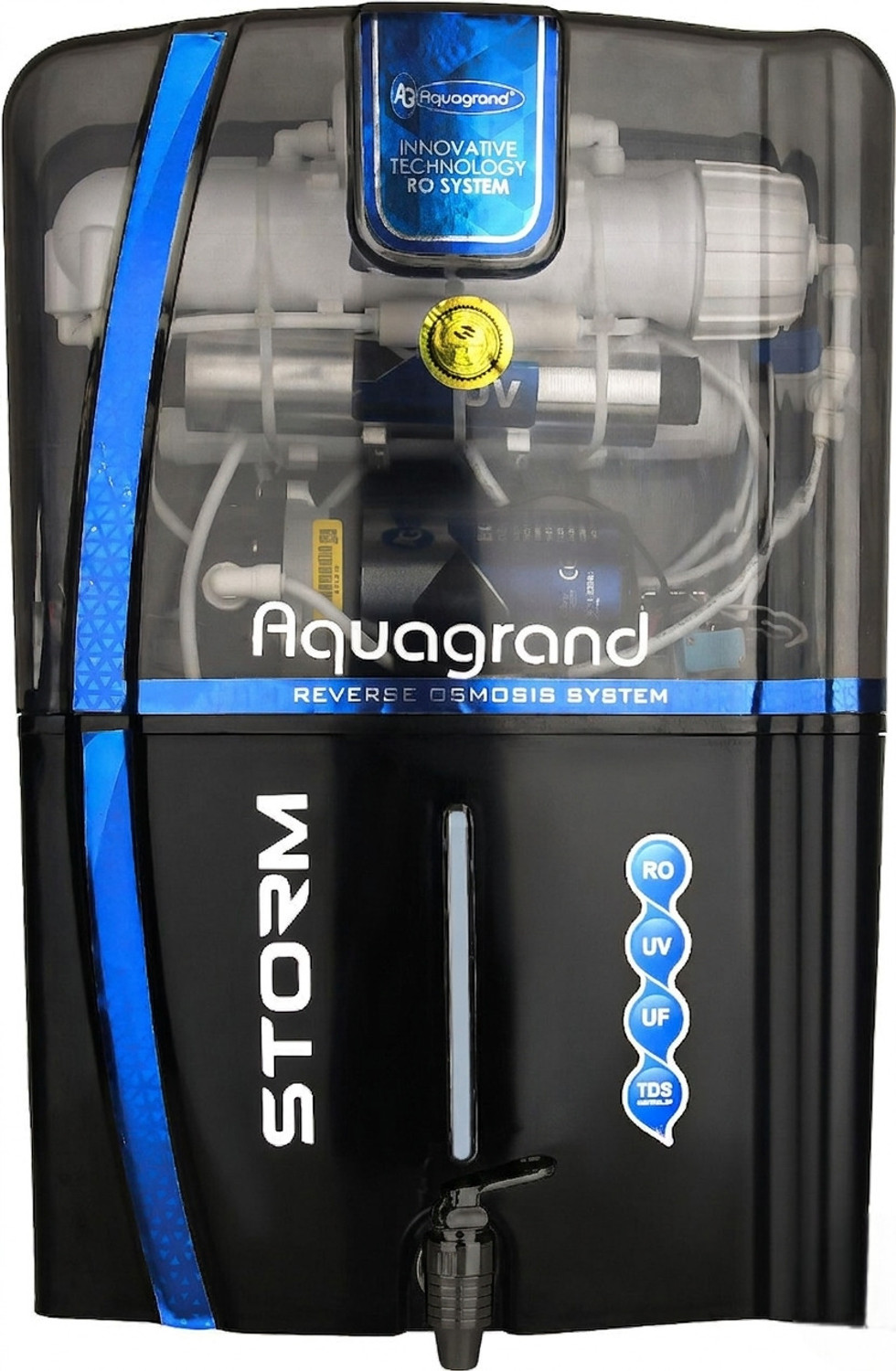 Image of Aquagrand Storm Half transparent Model Advanced Technology 12 L RO + UV + UF + Minerals + TDS Control Water Purifier