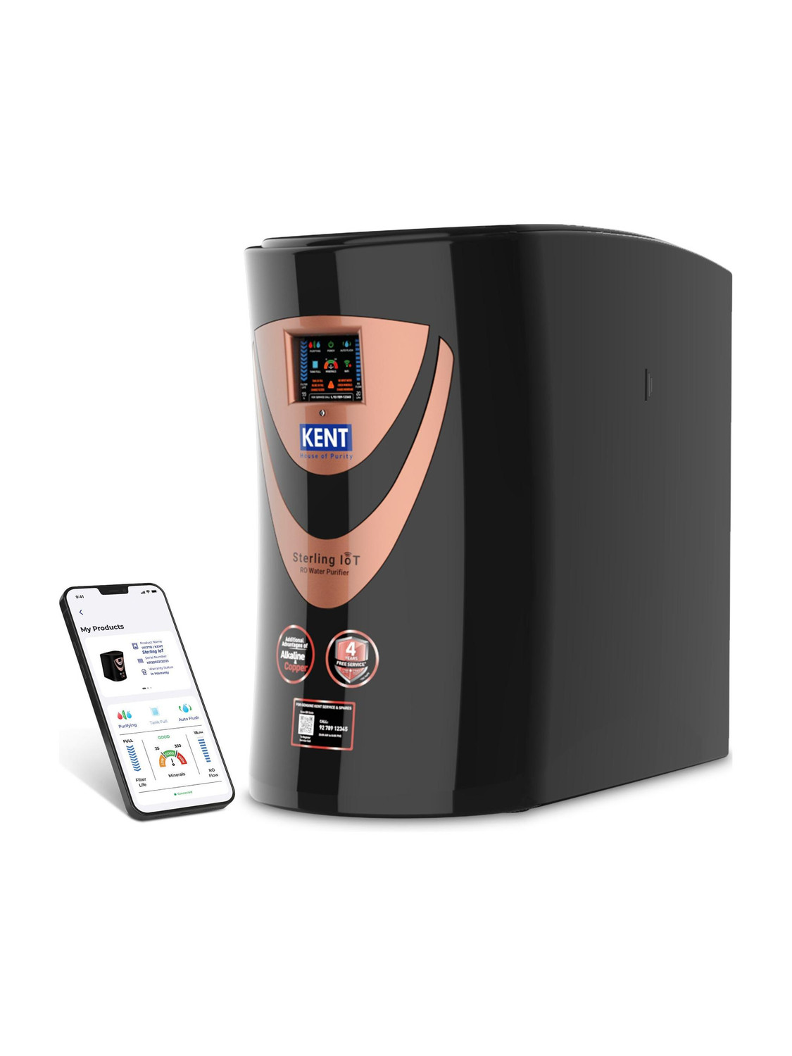 Image of KENT Sterling IoT 6 L RO + UV + UF + Copper + Alkaline + TDS Control Water Purifier