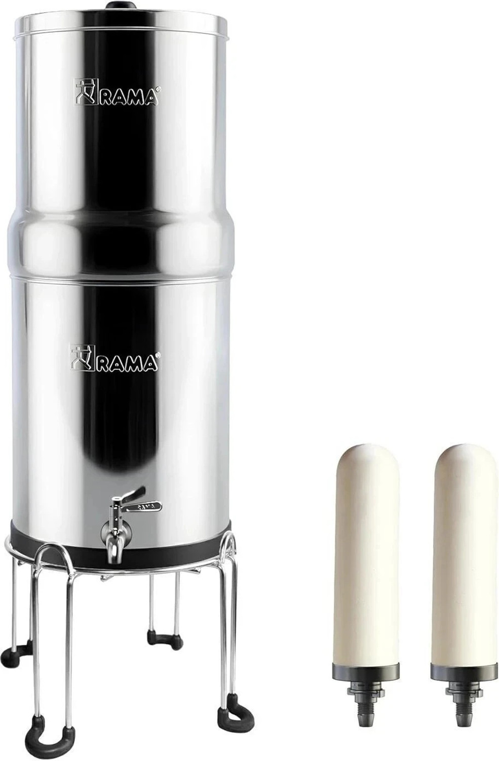 Image of Rama Stainless Steel Non Electric Filter | 8L Storage, 2 Spirit Candles & Stand | 17 L Gravity Based Water Purifier