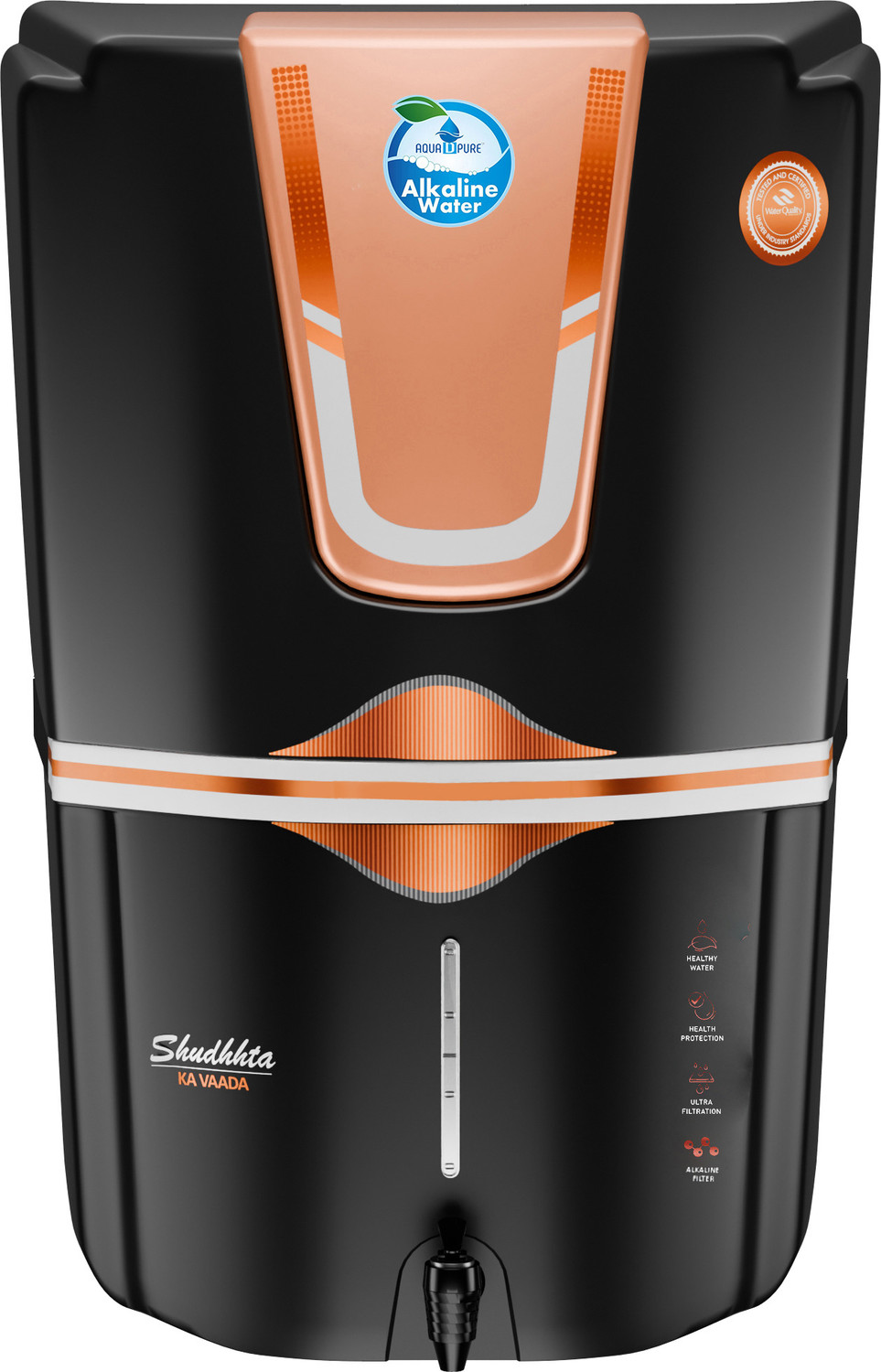 Image of AquaDpure 4x Copper Alkaline RO Water Purifier Multi-Stage Purification 12 L RO + UV + UF + Copper + Alkaline + Minerals Water Purifier