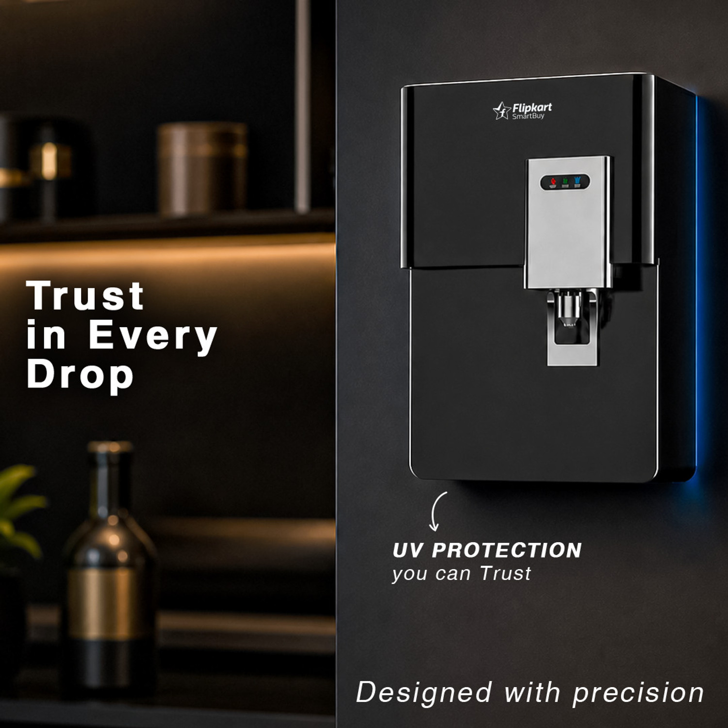 Image of Flipkart SmartBuy PureAura |Needs No Service for 2 Years | 9 L RO + UV + UF + Copper + Alkaline + Copper + Zinc Water Purifier