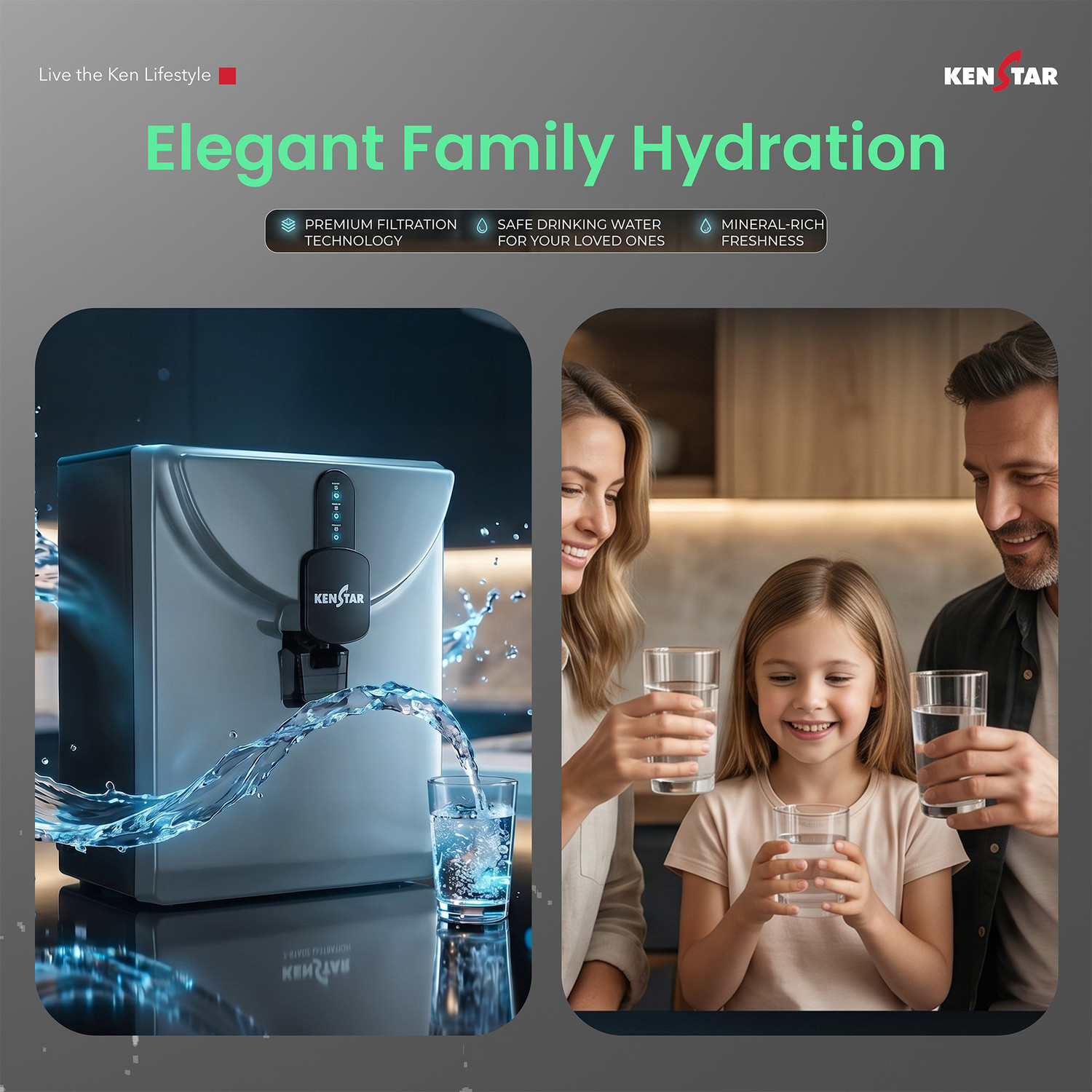 Image of Kenstar NILA Copper+Alkaline 10 L RO + UV + UF + Copper + Alkaline + TDS Control Water Purifier Needs no service for 2 years