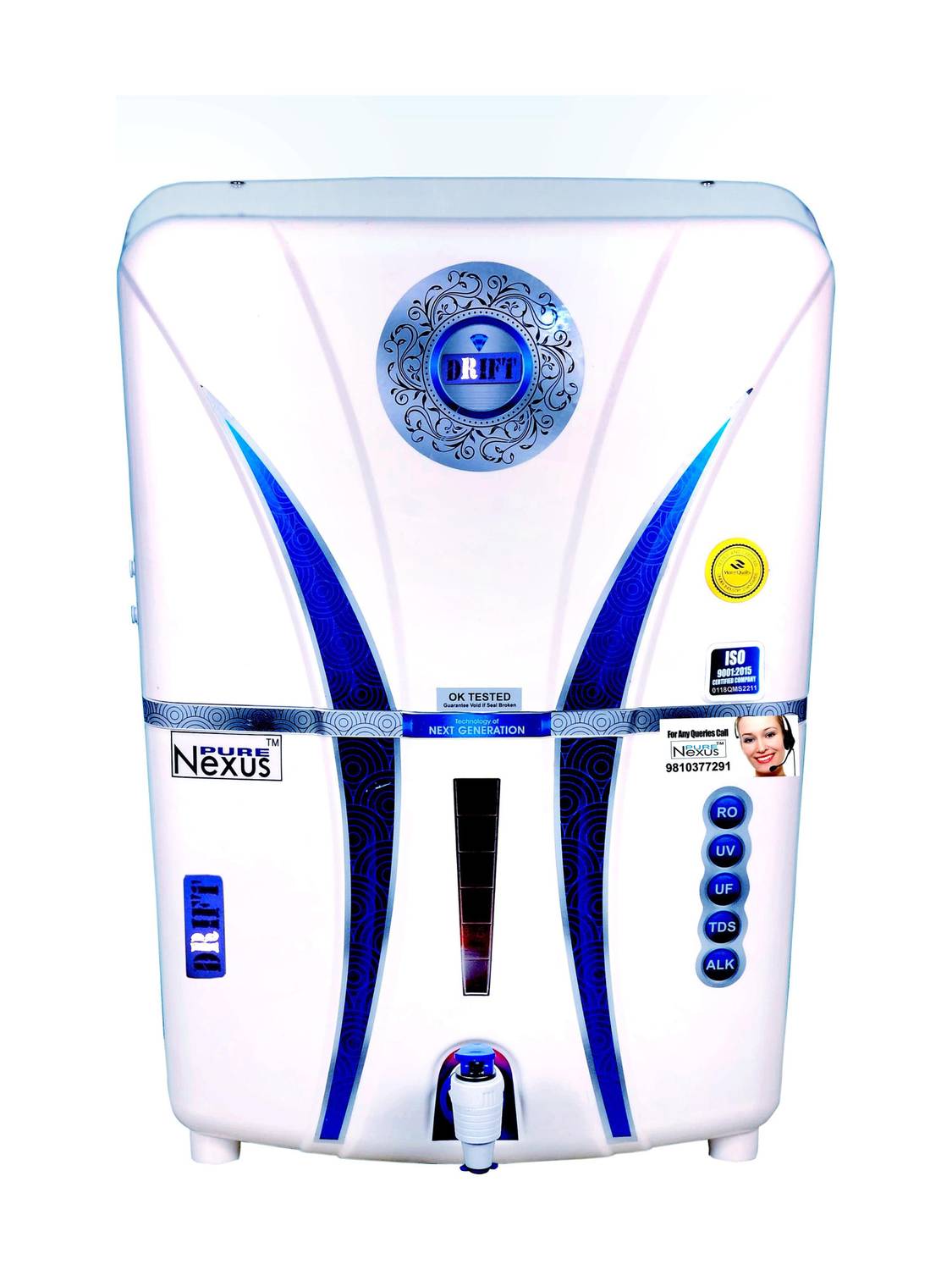 nexus pure DRFT 3 COPPER + ALKALINE 14 L RO + UV + UF + TDS Control Water Purifier