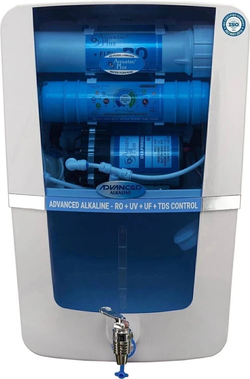 Aquatec Plus Advanced Alkaline 12 L RO + UV + UF + TDS Control Water Purifier ISI Certified