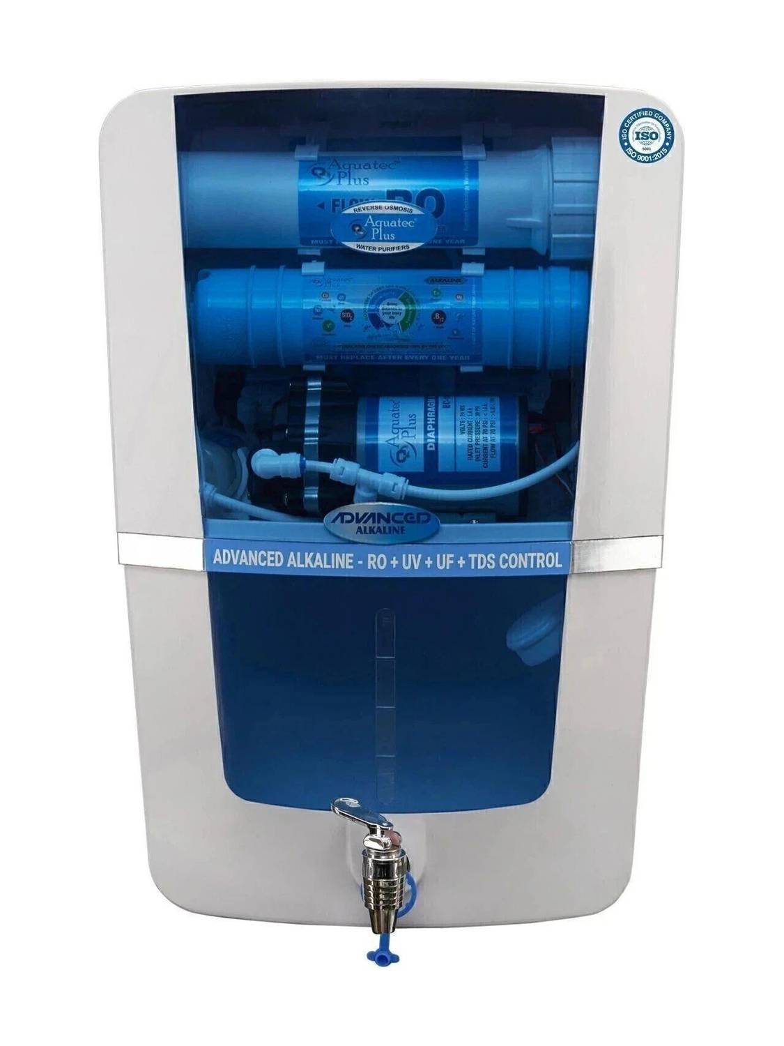 Aquatec Plus Advanced Alkaline 12 L RO + UV + UF + TDS Control Water Purifier ISI Certified