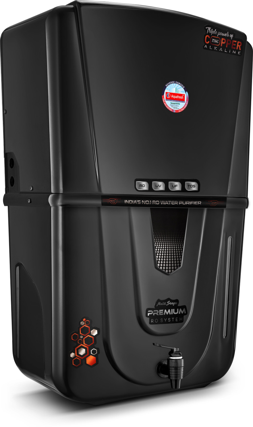Image of Aqua Fresh Ultra Pro | BIS ISI Certified | 2 Year Unconditional Warranty | Black 18 L RO + UV + UF + Copper + Alkaline + Minerals Water Purifier
