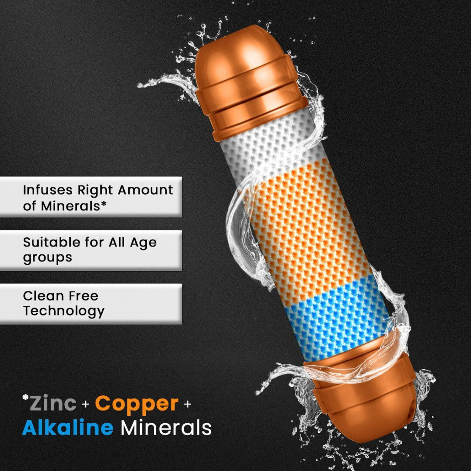 Image of Kinsco Aqua Punch Pro ISI Mark 18 L RO + UV + UF + Copper + Alkaline + Minerals Water Purifier