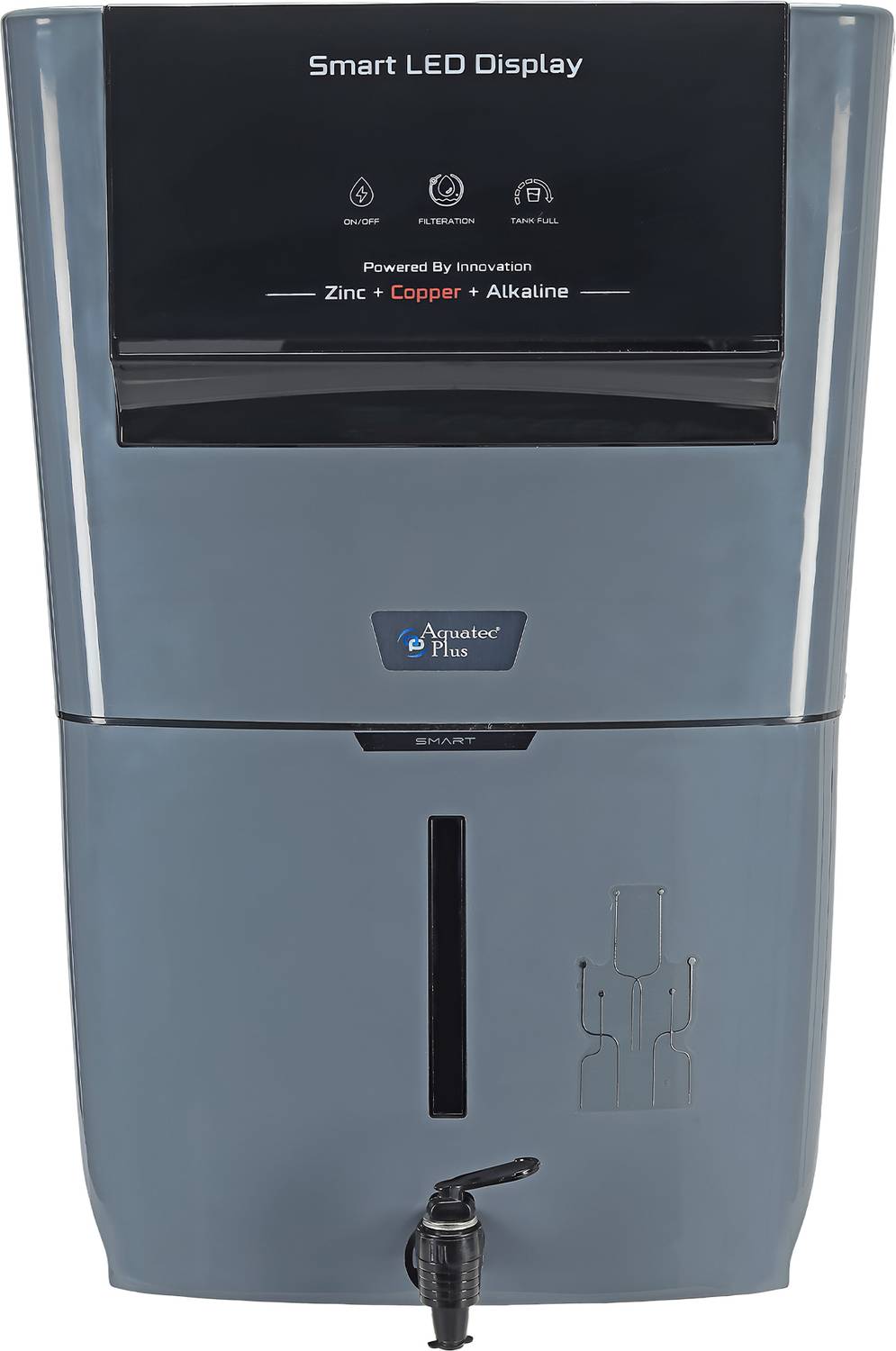 Aquatec Plus Smart - Alkaline & Copper 12 L RO + UV + UF + Copper + Alkaline + Minerals + TDS Control Water Purifier ISI Certified