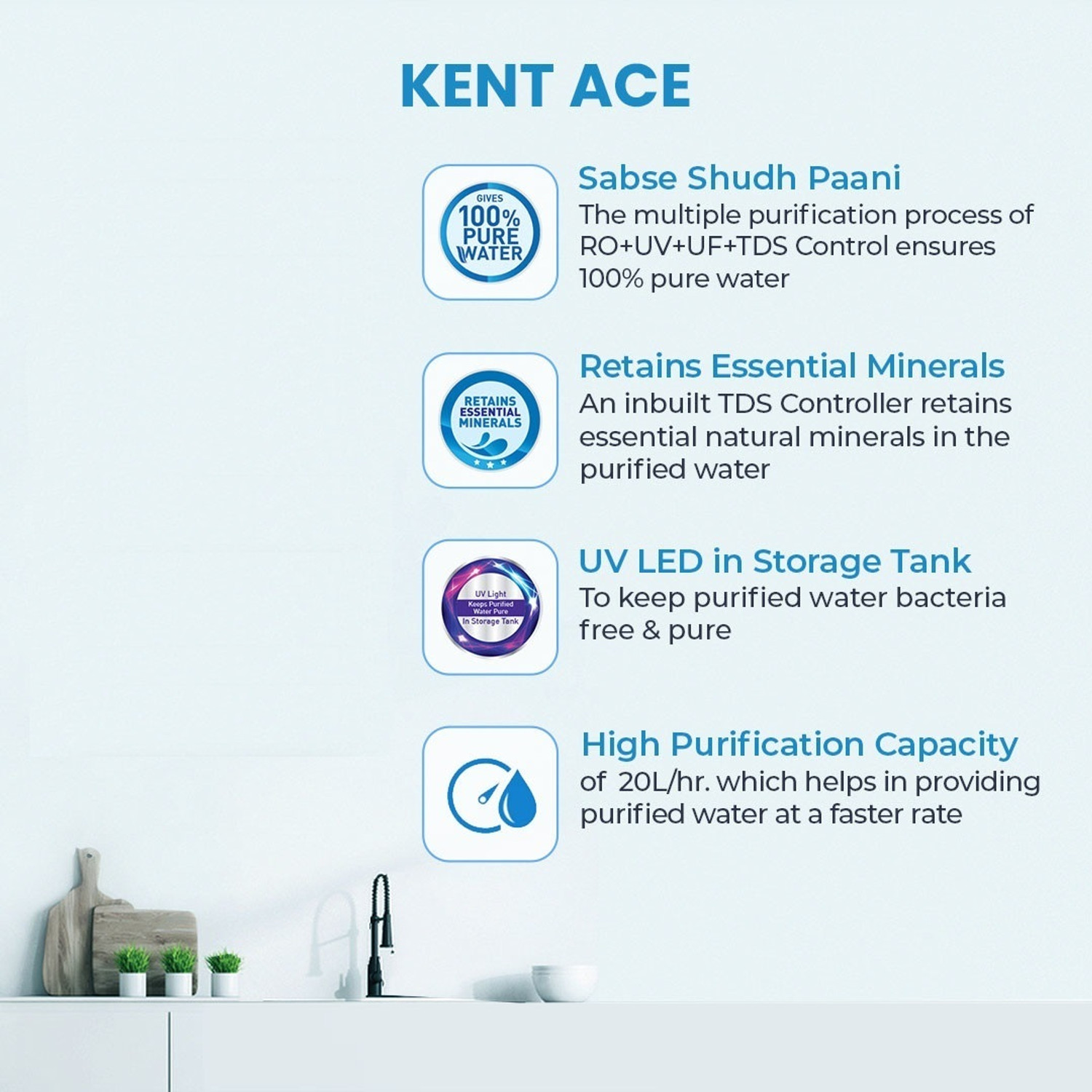 Image of KENT 116140 8 L RO + UV + UF + TDS Water Purifier