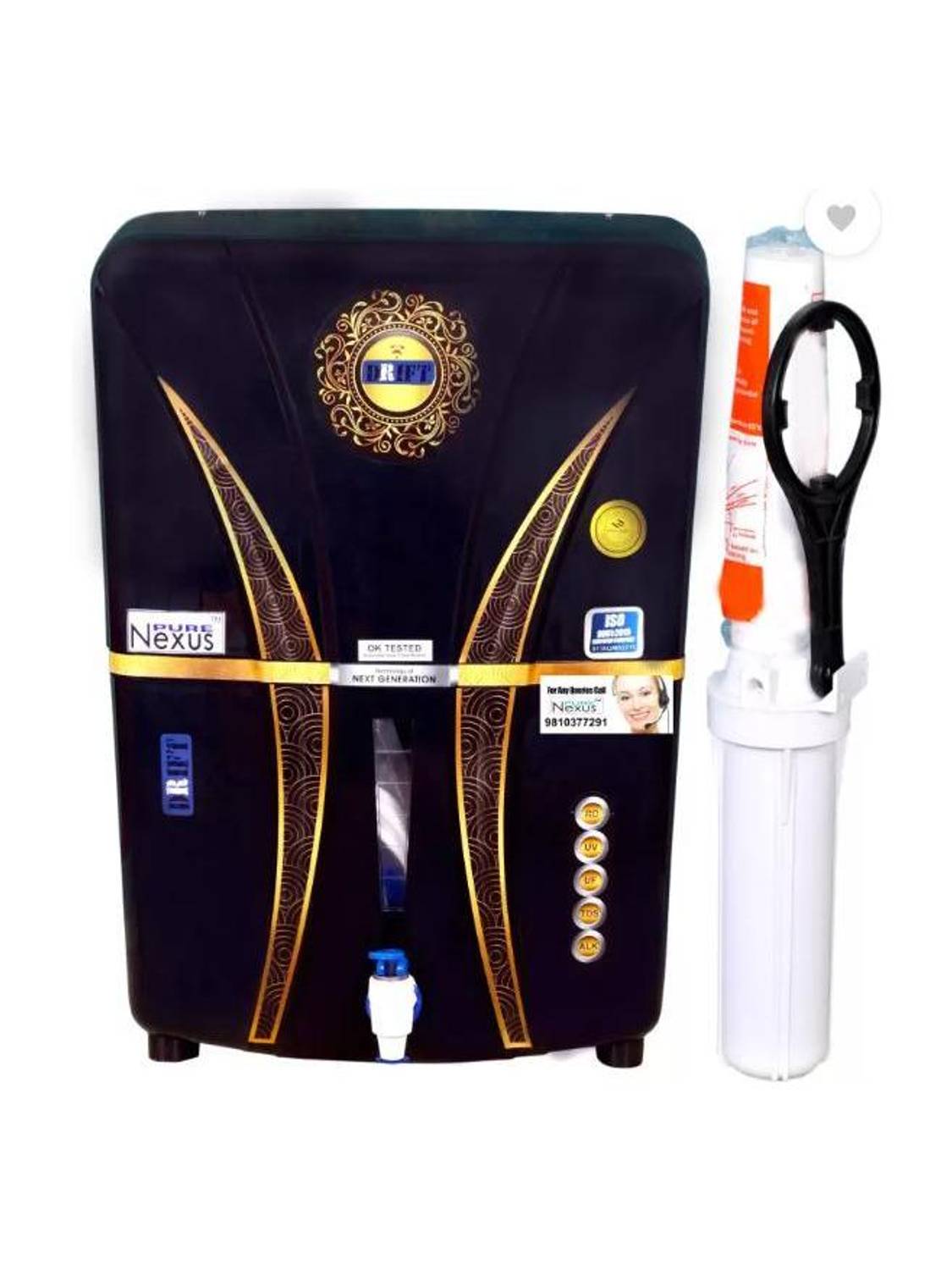nexus pure DRIFT 4 COPPER + ALKALINE 14 L RO + UV + UF + TDS Control Water Purifier
