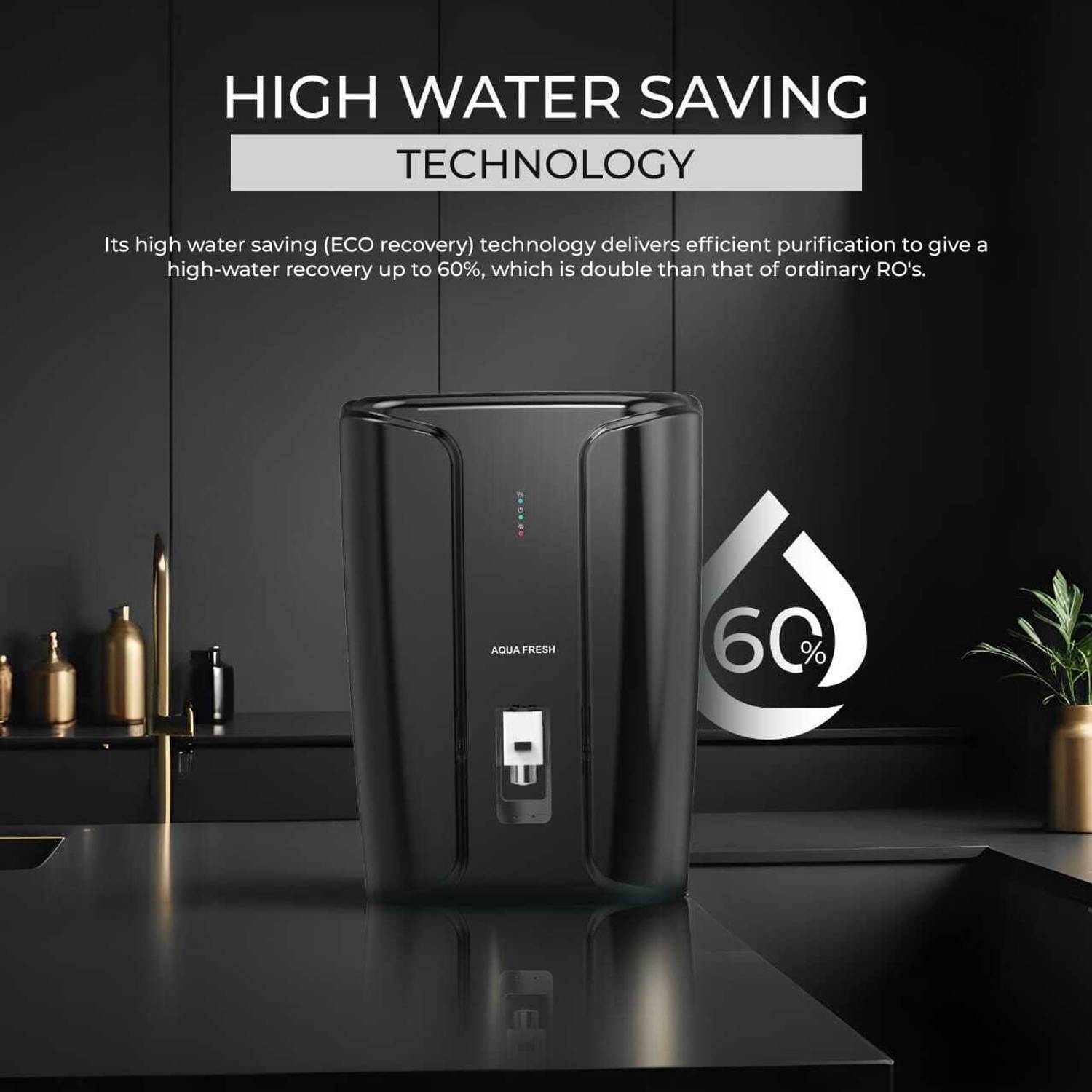 Aqua Fresh Glam Edition Raven India 1st BIS (IS 16240 :2023) CM/L8100159306 8 L RO + UV + UF + Copper + TDS Control Water Purifier 3