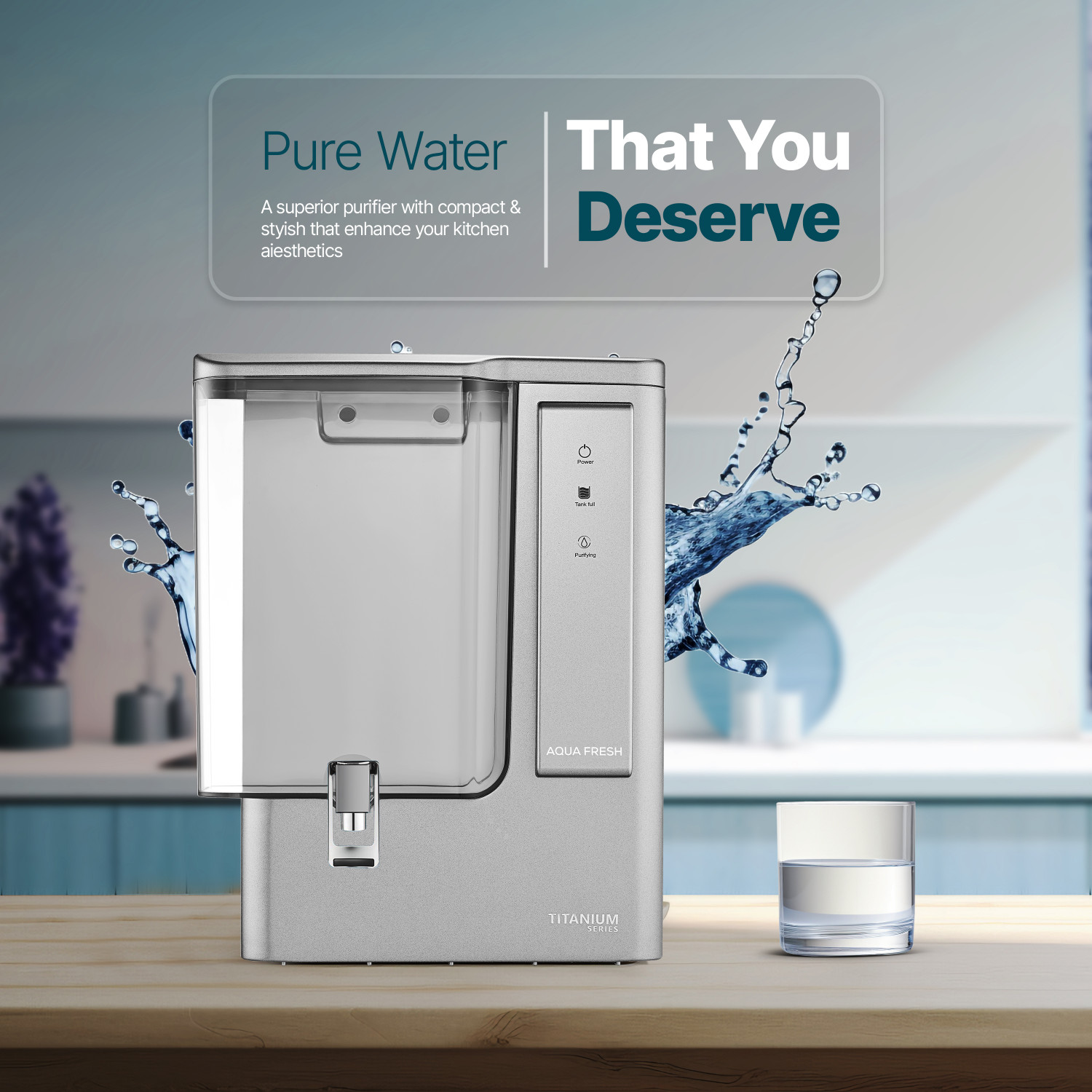 Image of Aqua Fresh Titanium Silver 2 Years Warranty India 1st BIS (IS 16240 :2023) CM /L8100159306 8 L RO + UV + UF + Copper + Alkaline + TDS Control Water Purifier