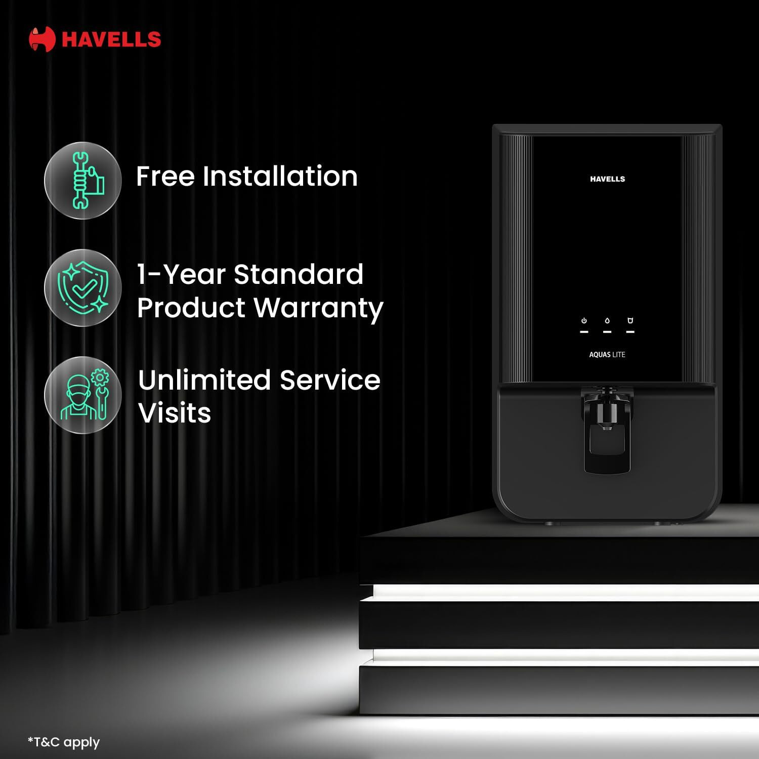 Image of HAVELLS Aquas Lite 4-stages, BIS Approved, 7 L UV + UF Water Purifier