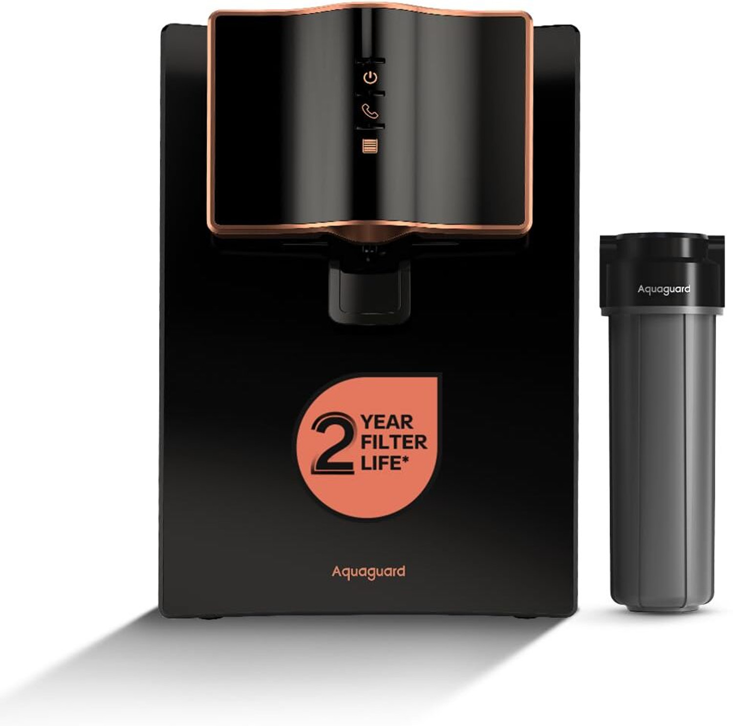 Image of Aquaguard Enrich Marvel UV+UF 2X 6 L UV + UF Water Purifier | 2 Year Filter Life | With Mega Sediment Filter | 3-in-1 Active Copper Technology | UV e-Boiling | 9 Stage Purification | Suitable for Municipal Water (TDS