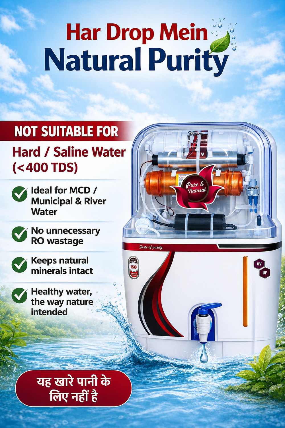 Image of Always Elite UV without Ro System Not for Boring /Hard water 15 L UV + UF + Copper Water Purifier