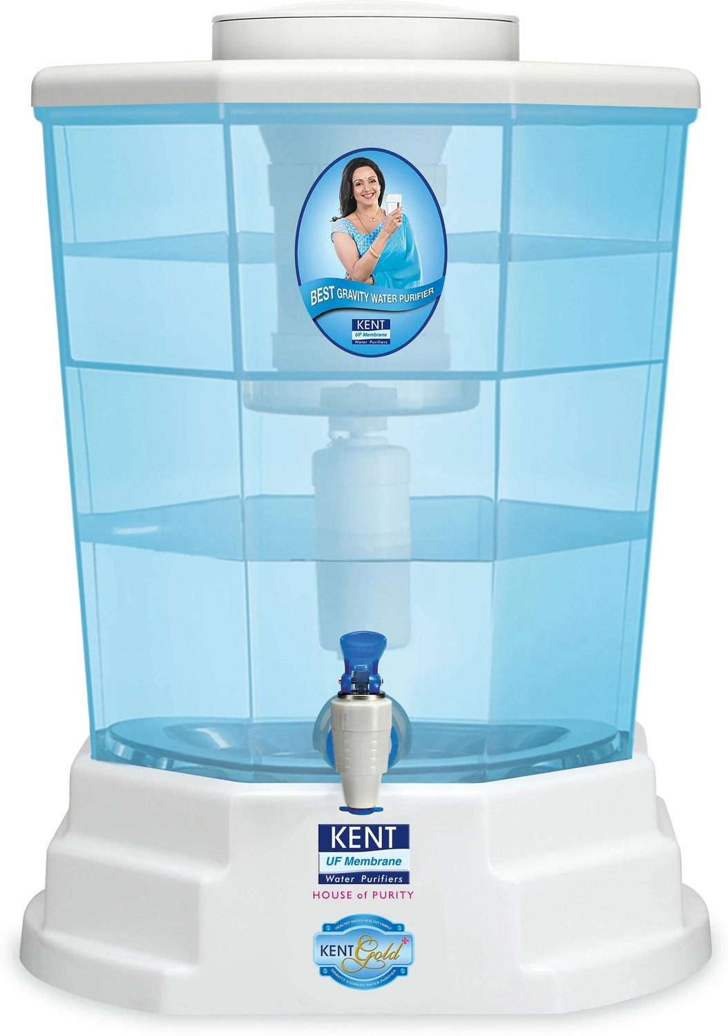 Image of KENT Gold Plus 20 L Gravity Based + UF Water Purifier Water Purifier | UF Technology Based | Non-Electric & Chemical Free | Counter Top | 20L Storage