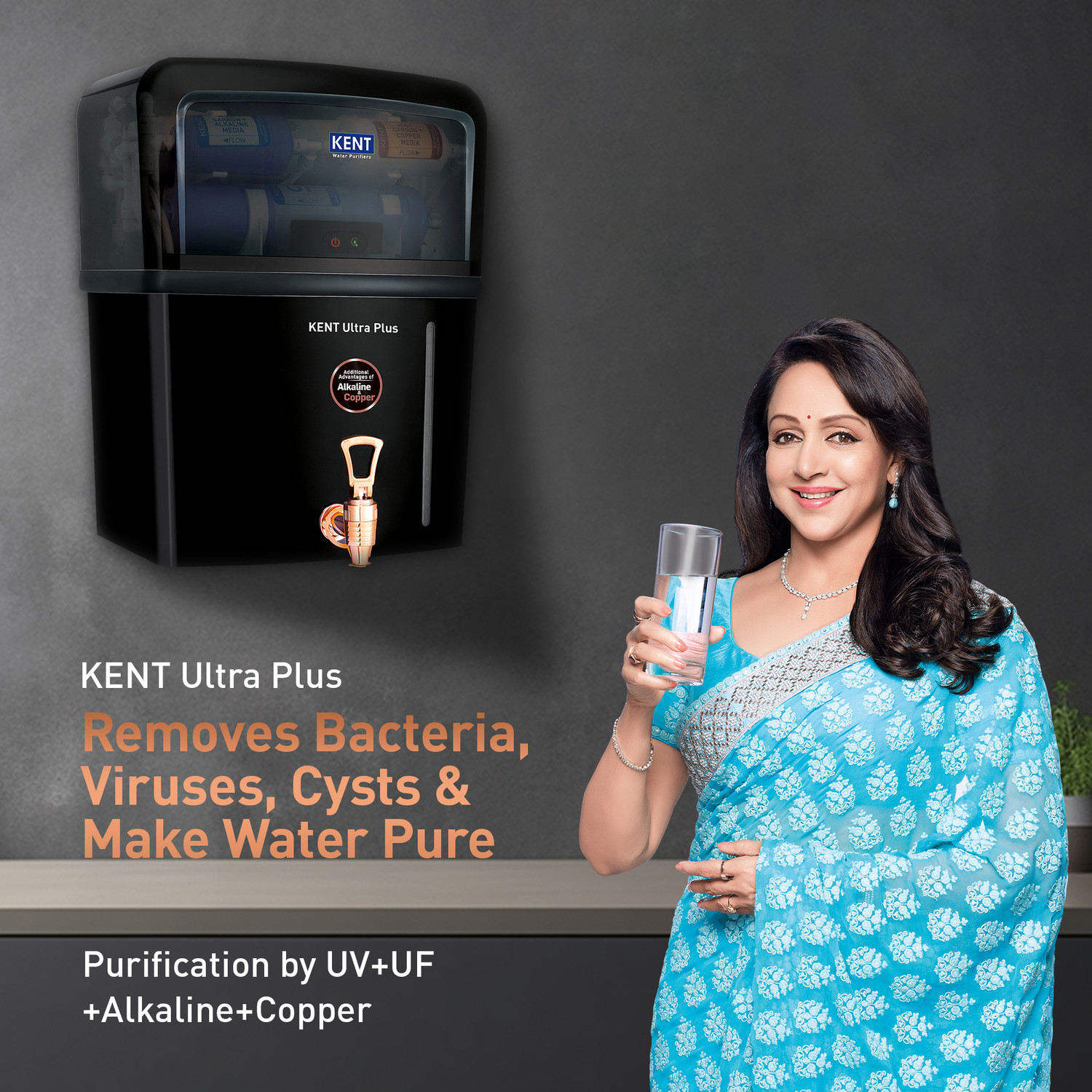 Image of KENT Ultra Plus 8 L UV + UF + Alkaline Water Purifier