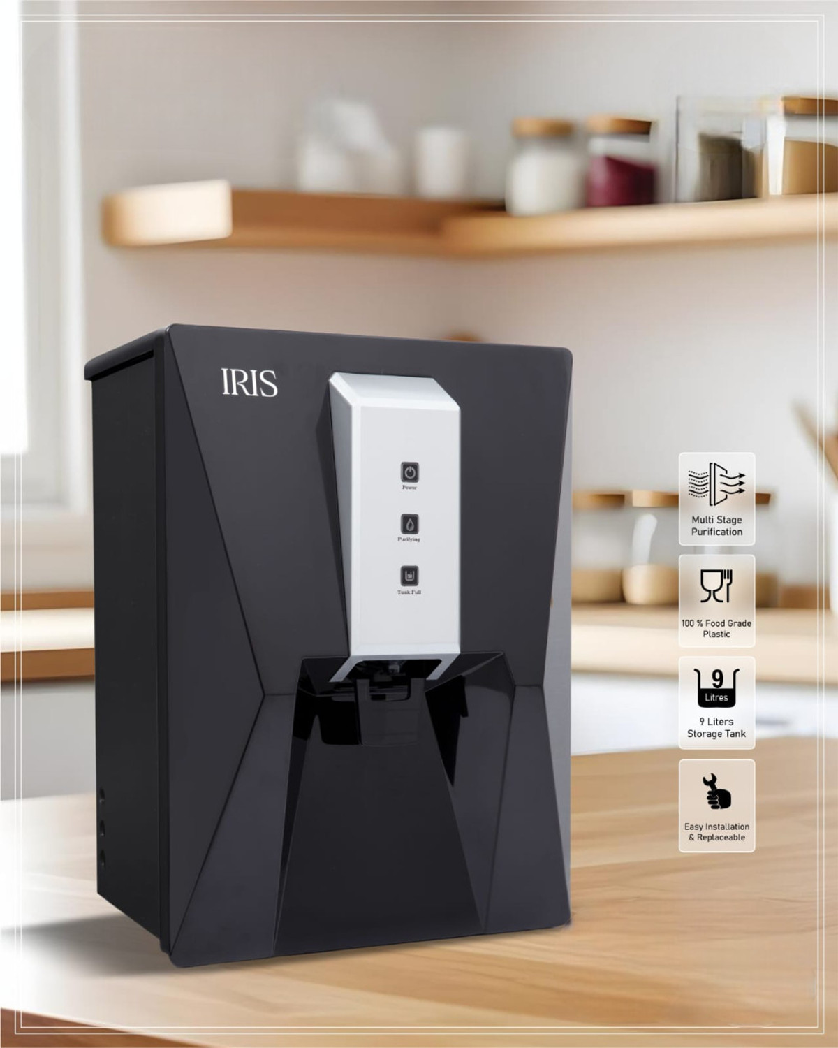 Image of Aquagrand IRIS RO Water Purifier| (ISI, BIS Certified) Needs No Service & 2Years Warranty 9 L RO + UV + UF + Copper + TDS Control Water Purifier