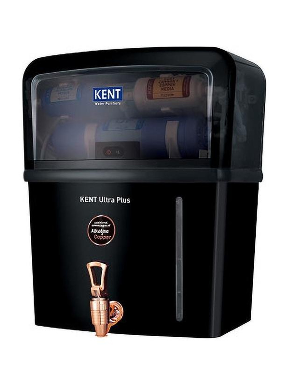 Image of KENT Ultra Plus 8 L UV + UF + Alkaline + Copper Water Purifier Benefits of Alkaline & Copper Fully Automatic Operation 8L 60 L /hr Not Suitable for Borewell Water, Works Only on TDS Upto 150 (Black)