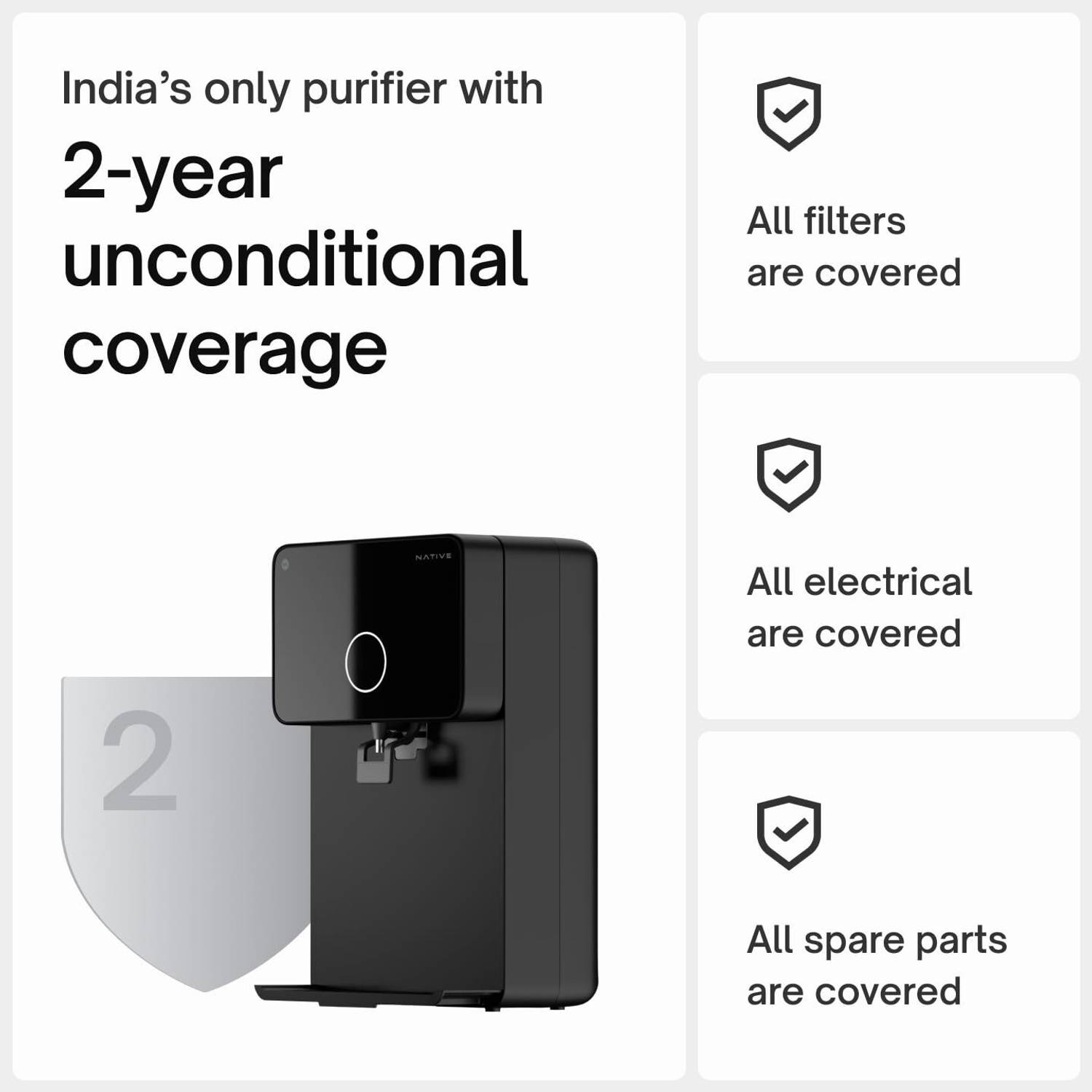 NATIVE M1 Copper 8L RO + UV + Alkaline + Minerals Water Purifier - Image 3