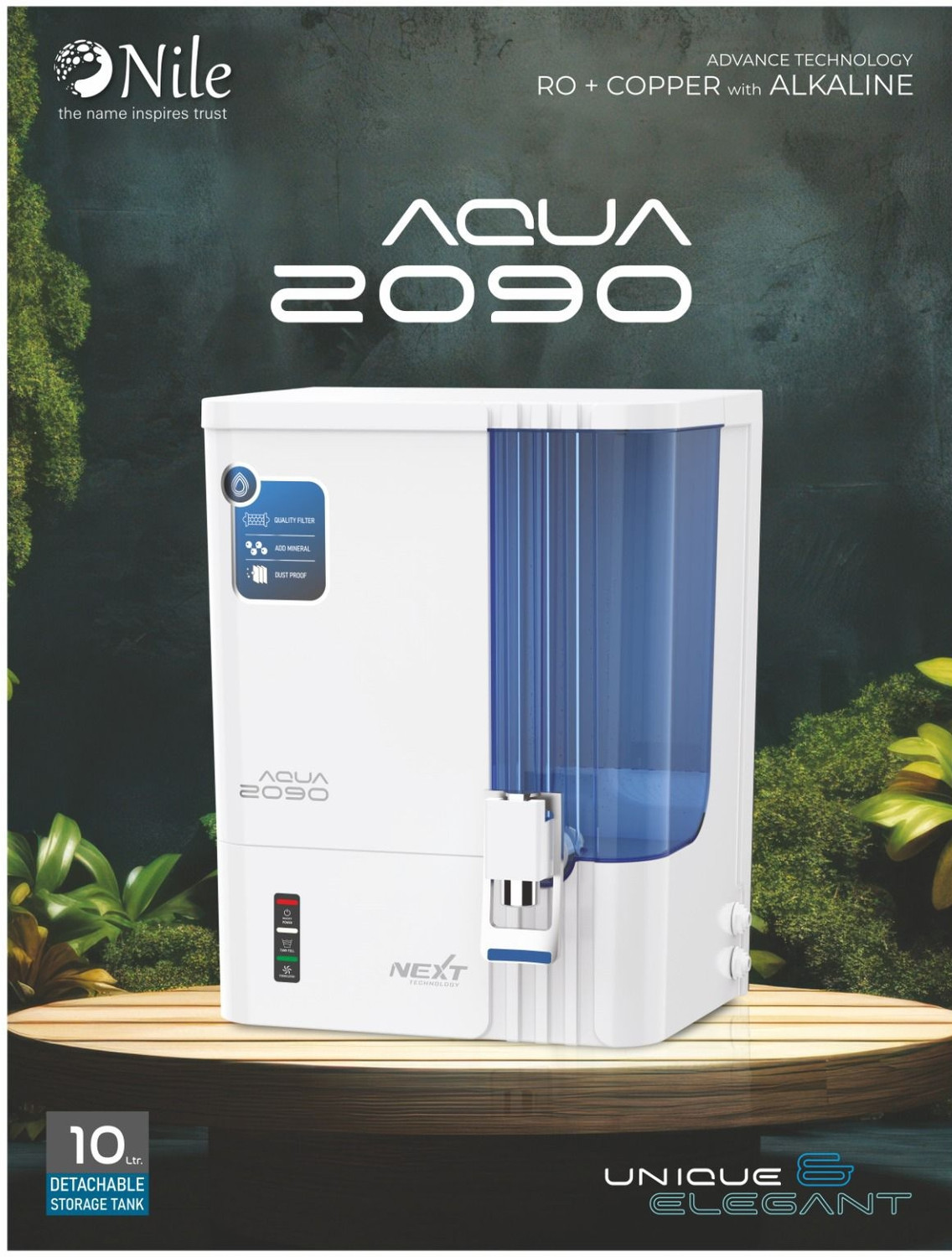 Image of Aquaspure AQUA 2090 10 L RO + UV + UF + Copper + Alkaline + TDS Control Water Purifier