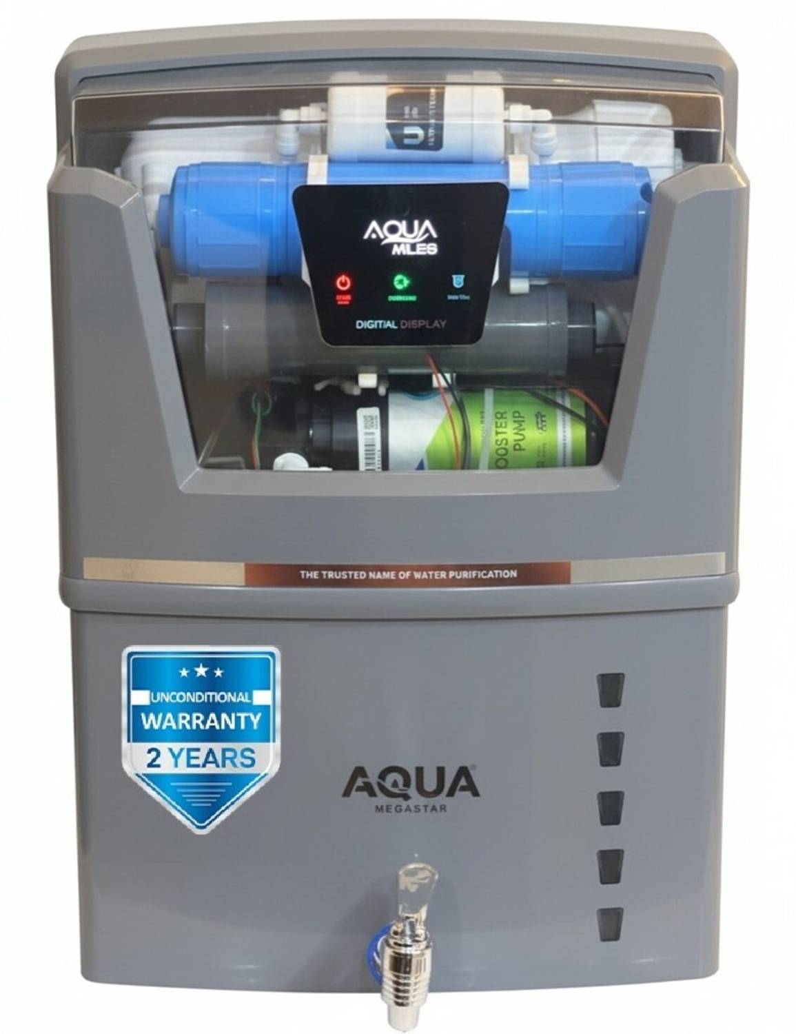 AQUAMEGASTAR AQUA MILES Digital Display RO Technology Needs no service for 2 years 12 L RO + UV + UF + Alkaline + TDS Control Water Purifier