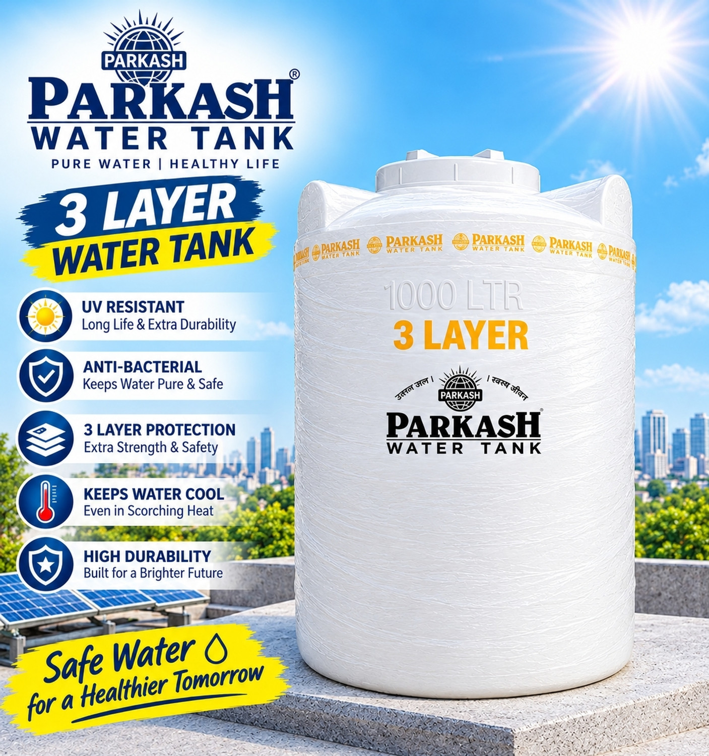 Image of parkash 1000 1000 L Water Tank
