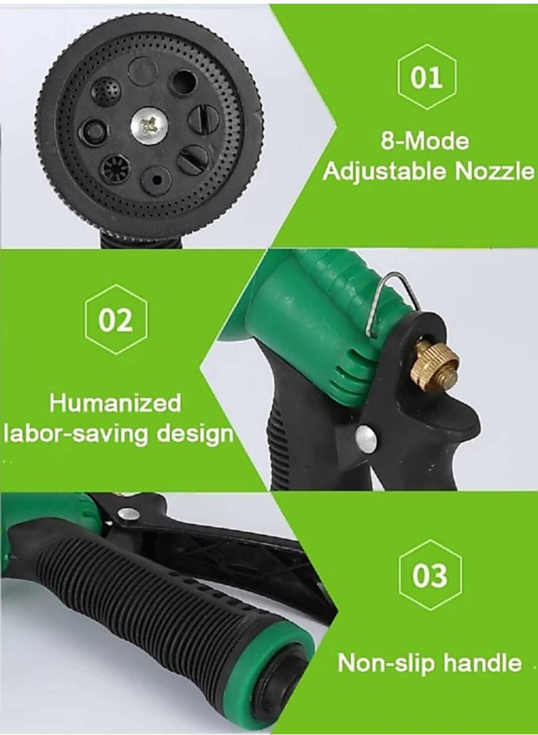 Image of Dk Craft Touch Water Spray Gun 8 in 1 Adjustable Patterns for Garden /Bike /Car and Pet wash Watering Wand