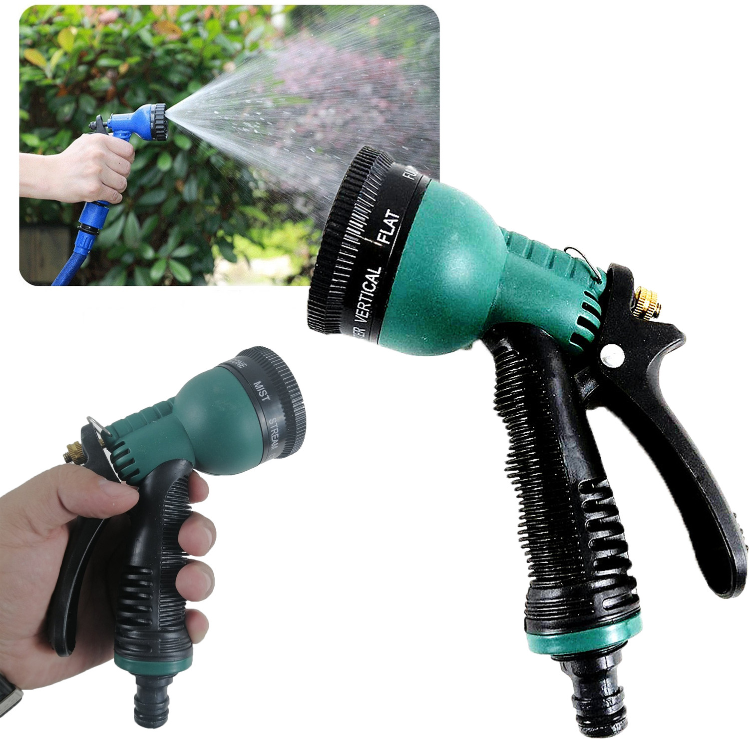 Image of Dk Craft Touch Water Spray Gun 8 in 1 Adjustable Patterns for Garden /Bike /Car and Pet wash Watering Wand