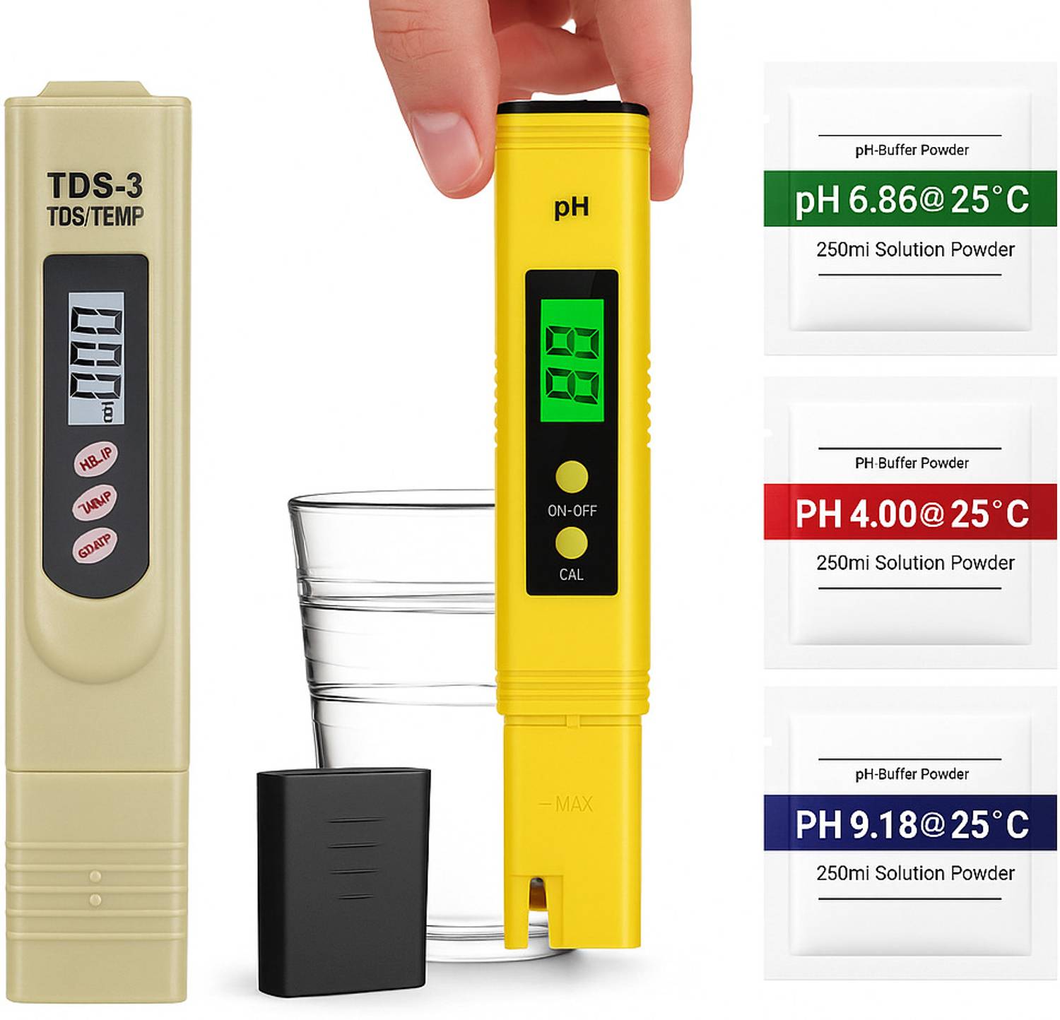 ACU-CHECK TDS & PH Quality Test Measurement Range for Water Pack 2 Watermeter