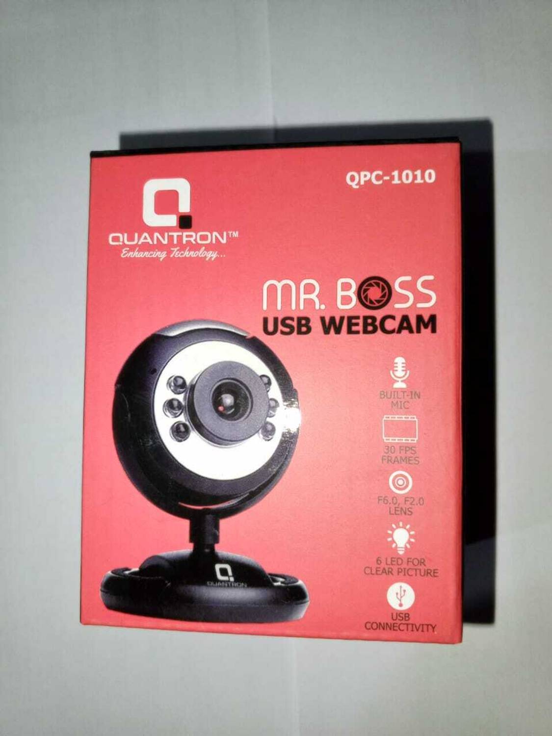 Quantron QPC-1010 USB PC Web Camera 25 Mega with Night Vision and In-Built Microphone 4K Webcam 2160p, with Microphone, Night vision, USB Connectivity