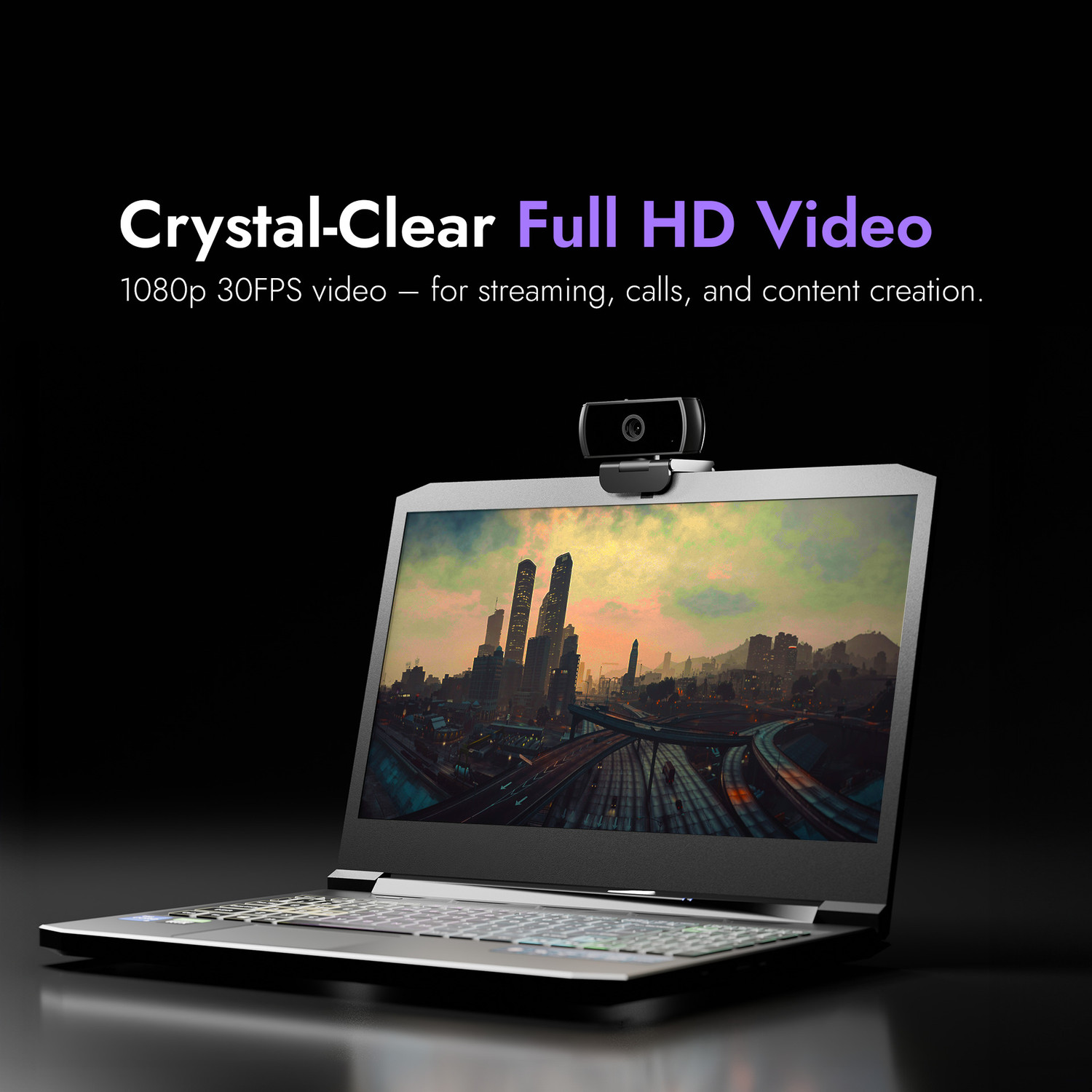 Image of Kreo Owl Lite Full HD Webcam 1080p, with Microphone, USB Connectivity