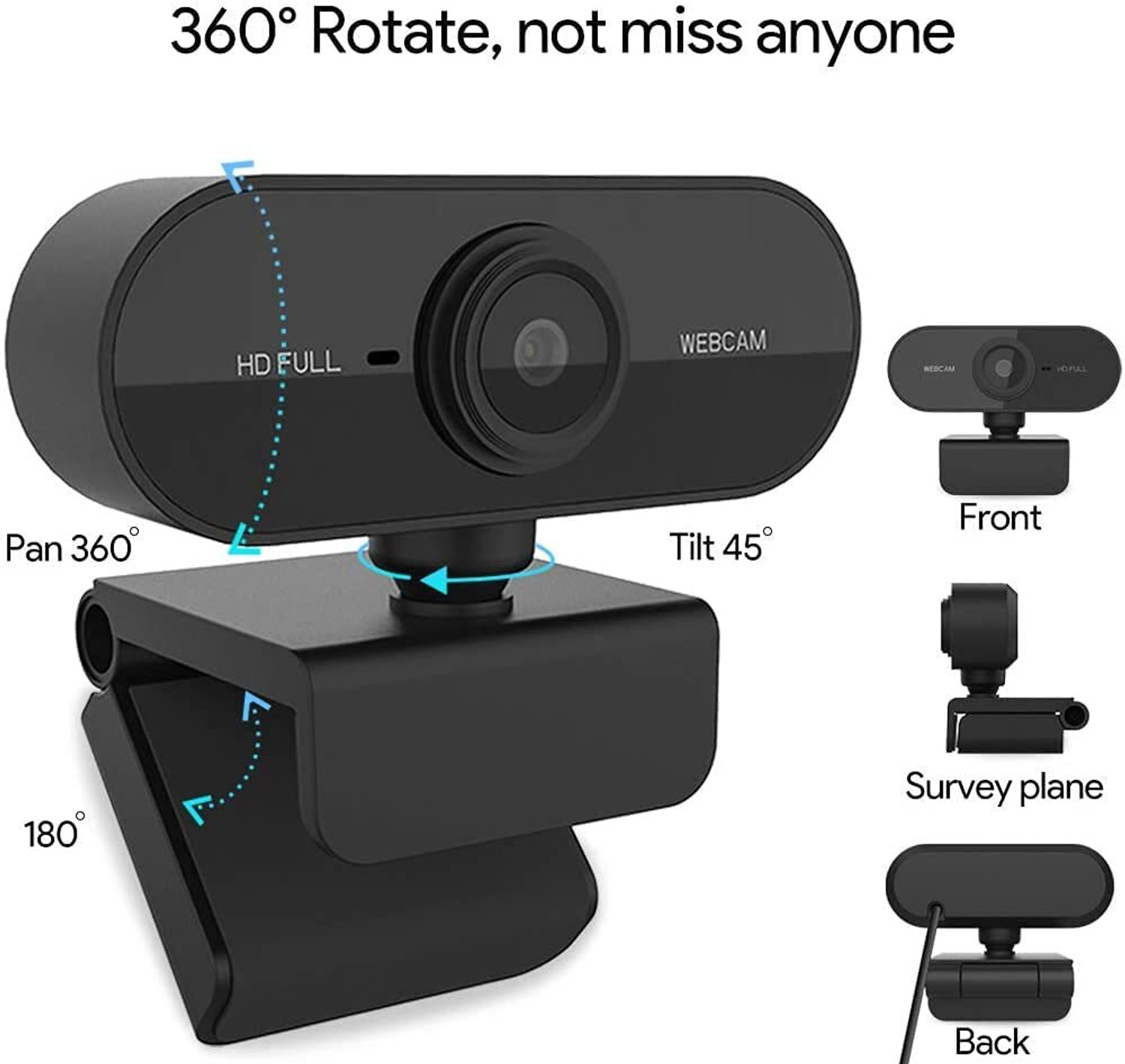 Image of AUSHA 1080P Full HD Webcam with Microphone Full HD Webcam 1080p, with Microphone, USB Connectivity