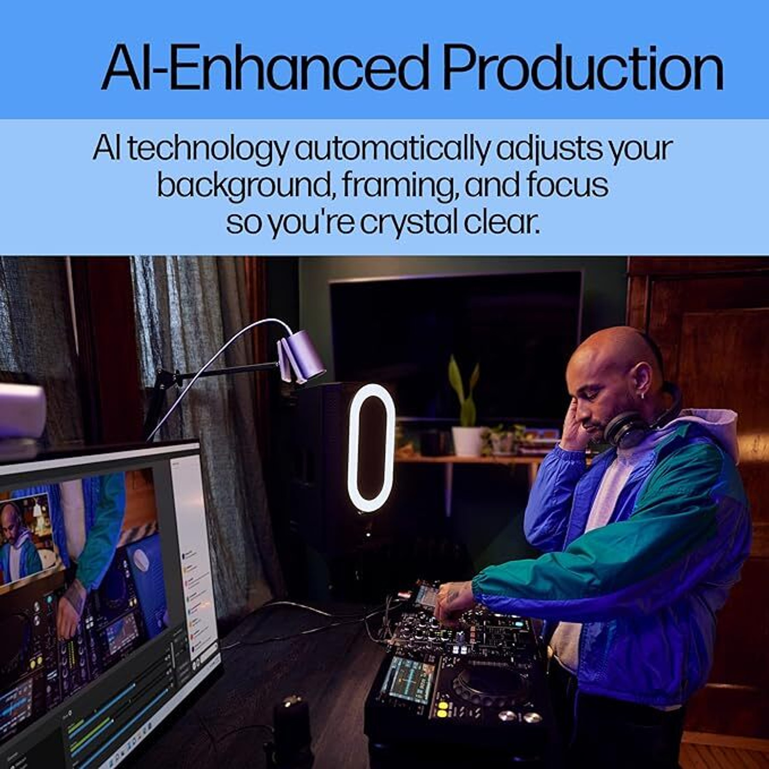 Image of HP 960 4K 2160 MP HD Webcam with Built-In Microphone with Night Vision USB Connectivity