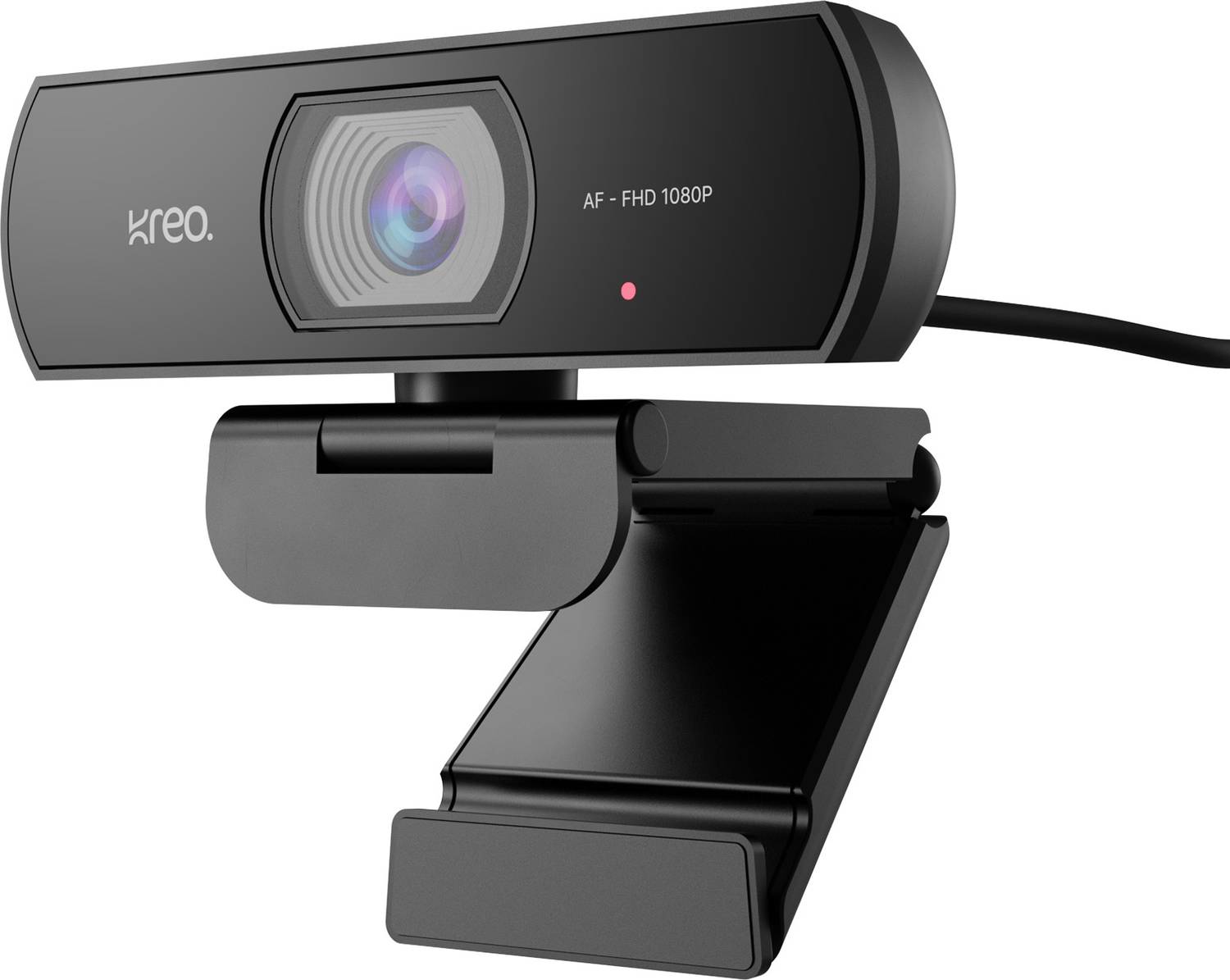 Kreo Owl Full HD Full HD Webcam 1080p, with Microphone, USB Connectivity, | 60 FPS with Auto-Focus, Built-in Privacy Shutter with 360 Rotation and Plug and Play Setup for Video Call, Streaming, YouTube and More