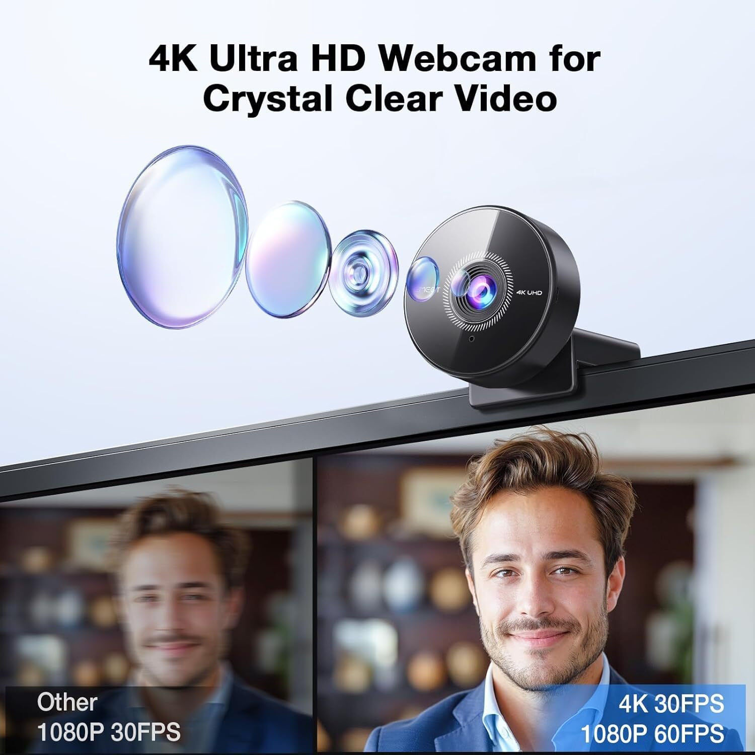 Image of Emeet C950-4K 4K Webcam 2160p, 1080p, with Microphone, USB Connectivity